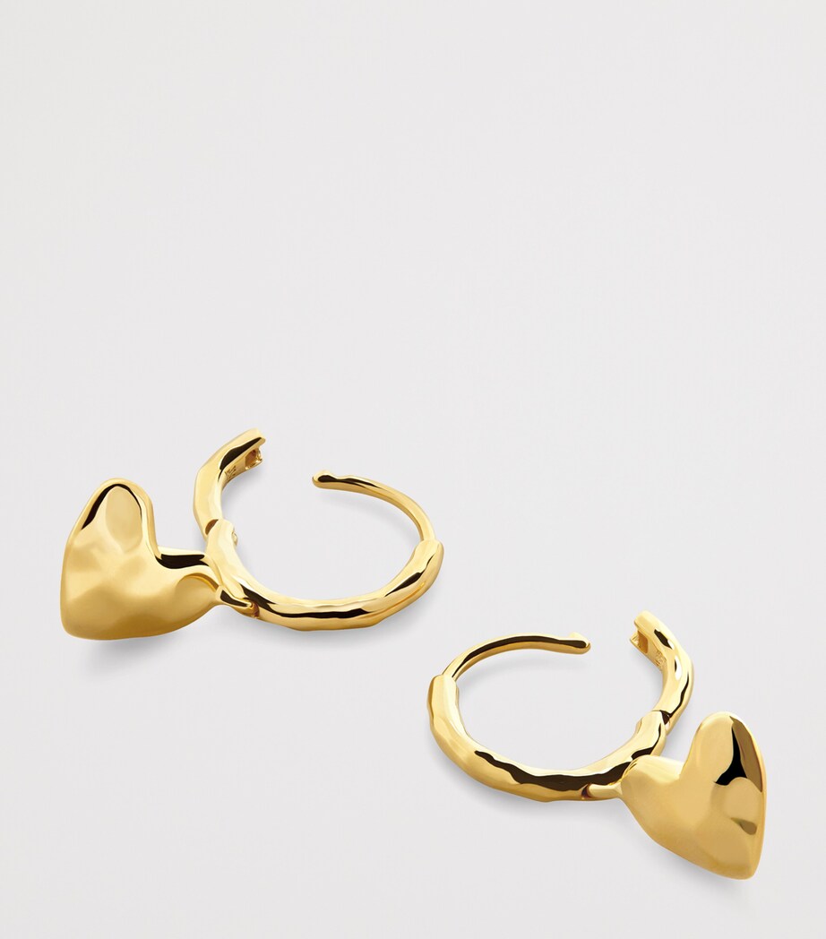 Gold Vermeil Heart Drop Huggie Earrings 18K GOLD VERMEIL Image 2