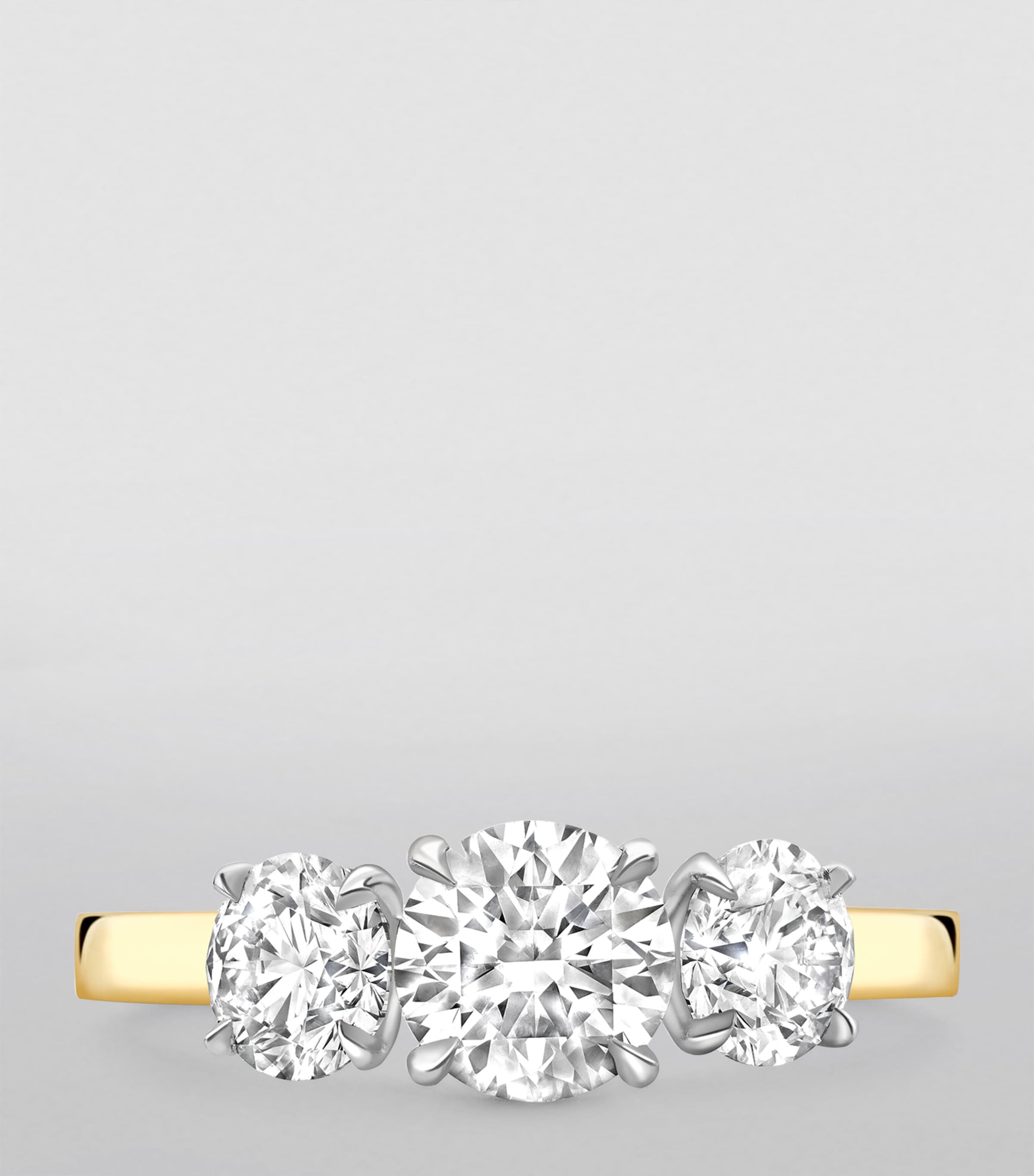 Boodles Yellow Gold, Platinum and Diamond Three Stone Engagement Ring Carat Yellow Gold Image 4
