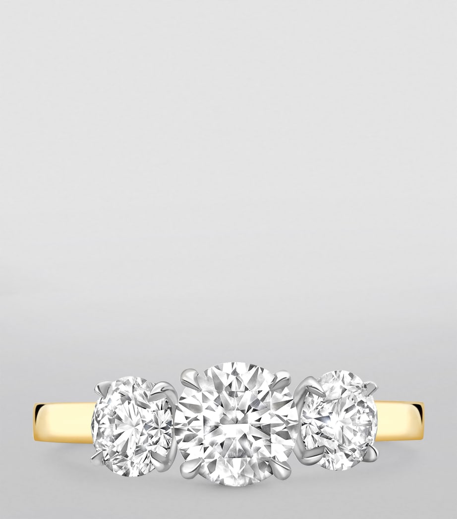 Boodles Yellow Gold, Platinum and Diamond Three Stone Engagement Ring Carat Yellow Gold Image 4