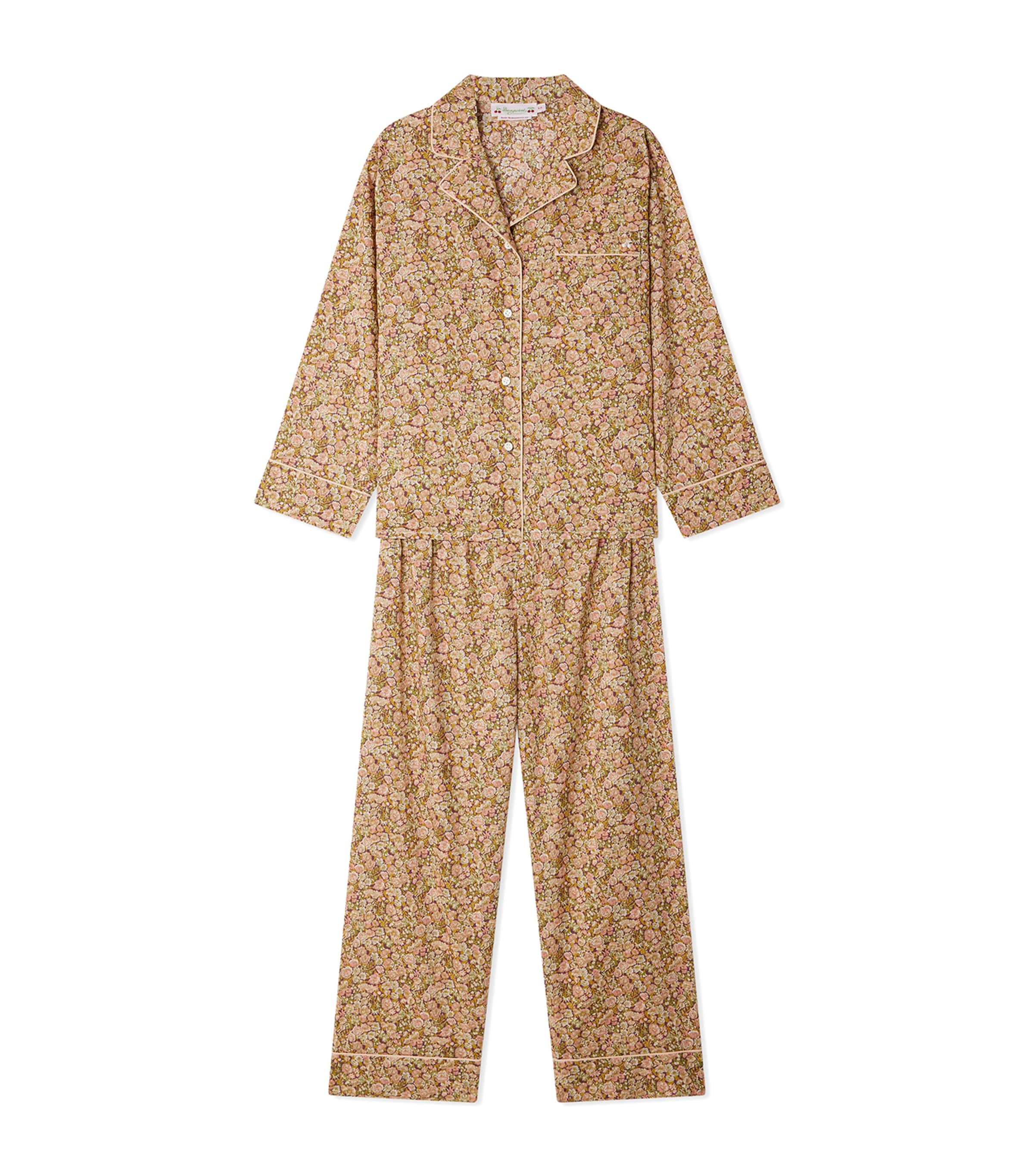 Organic Cotton Liberty Print Dormeur Pyjama Set (10-14 Years) FL ROSE CAMELIA Image 1