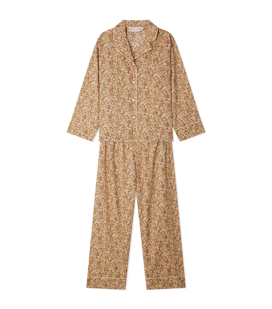 Organic Cotton Liberty Print Dormeur Pyjama Set (10-14 Years) FL ROSE CAMELIA Image 1