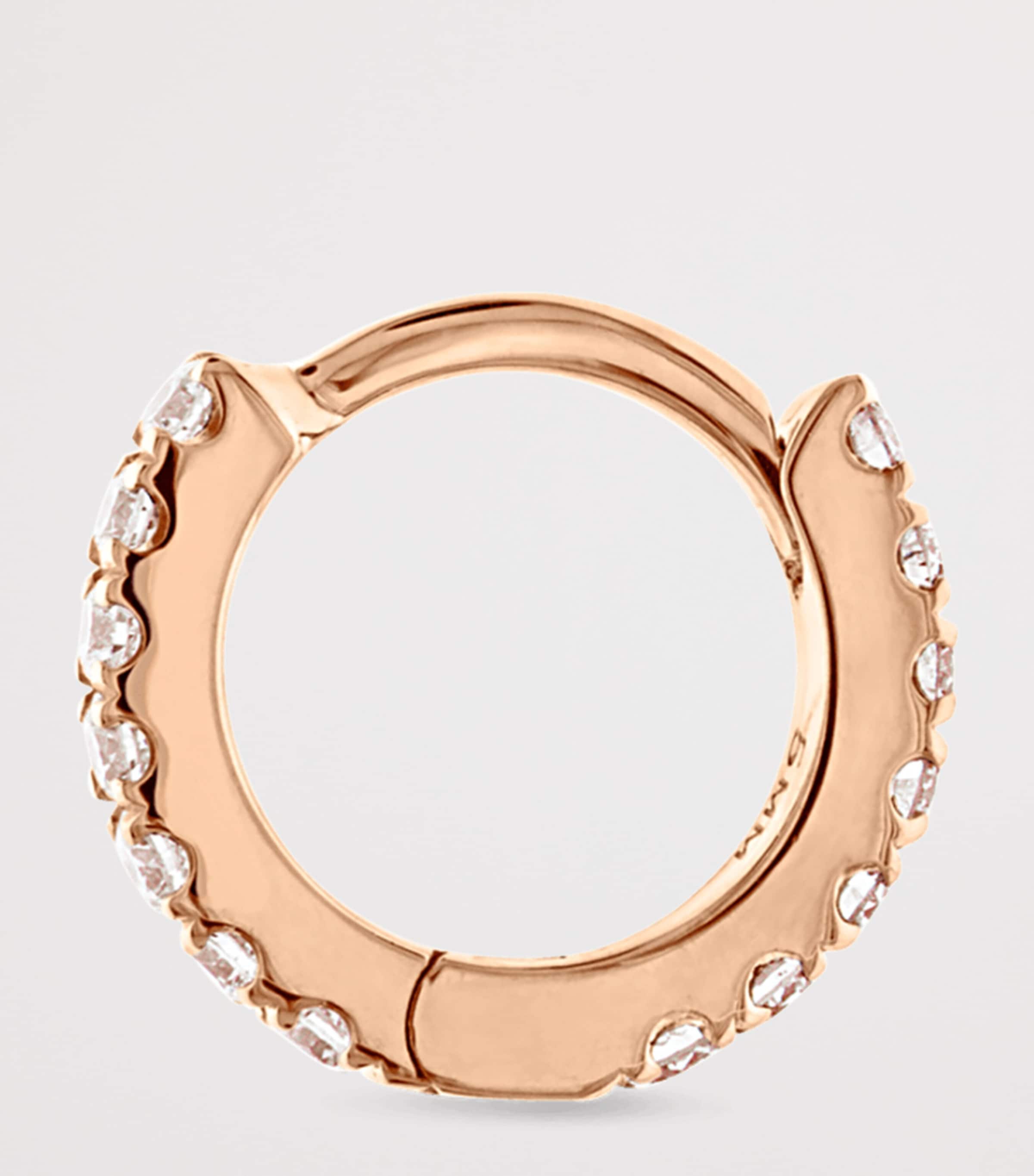 Diamond Eternity Single Hoop Earrings (0.5mm) ROSE GOLD Image 2