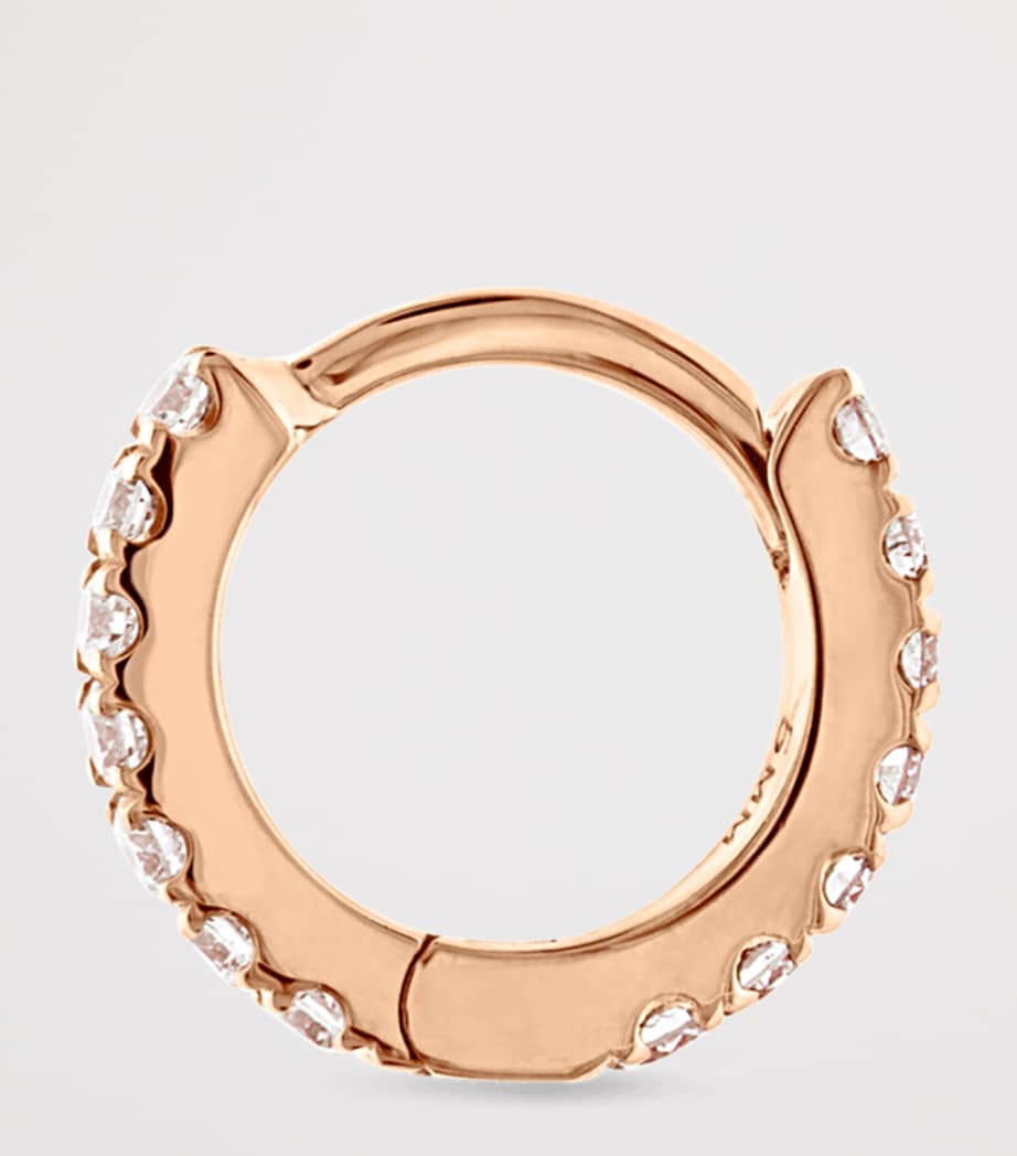 Diamond Eternity Single Hoop Earrings (0.5mm) ROSE GOLD Image 2