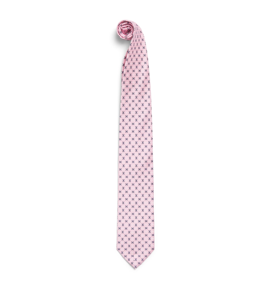 E. Marinella Silk Geometric Tie Pink Image 1