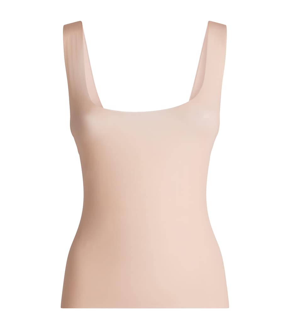 Stretch-Jersey Milky Sheer Tank Top DESERT CLAY Image 1