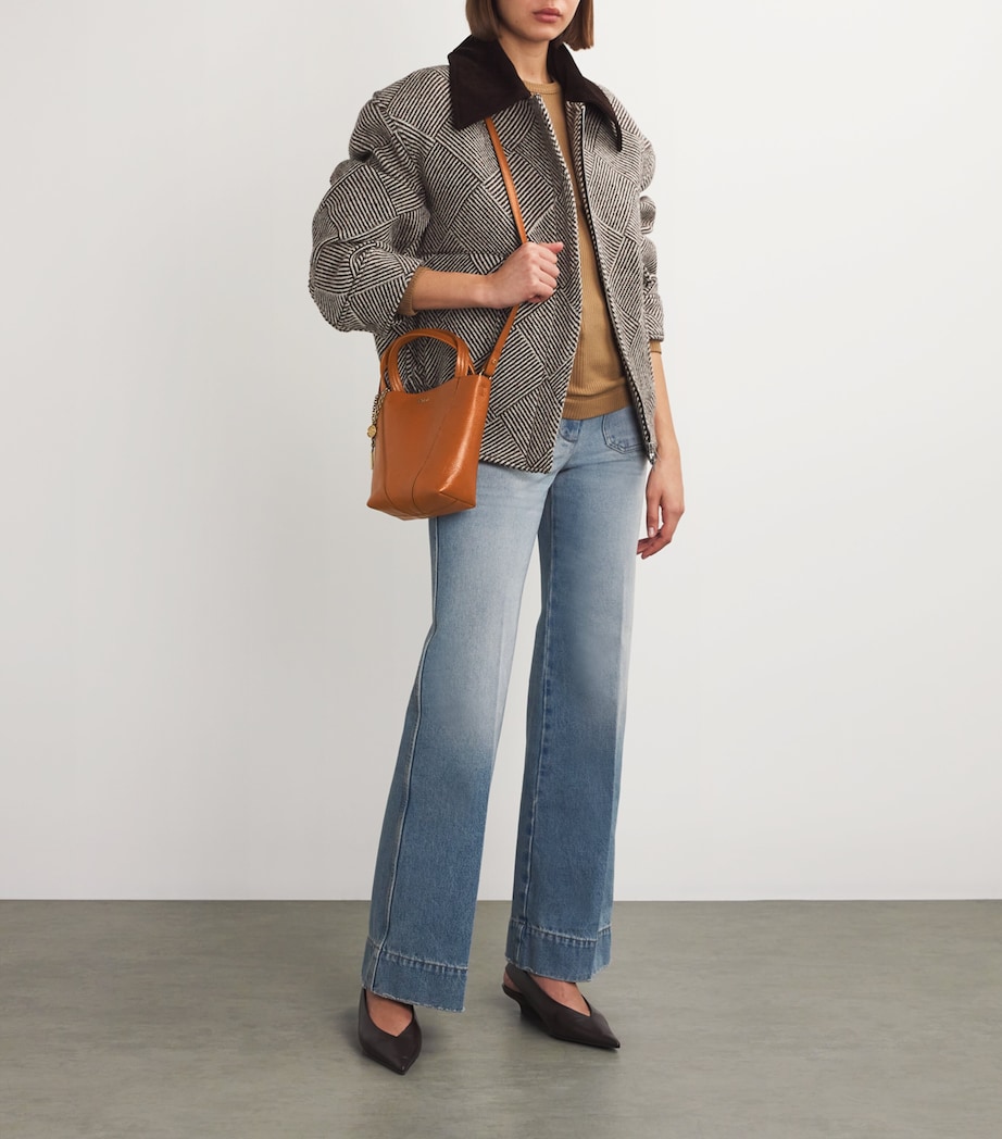Small Calfskin Spin Tote Bag CLAY BROWN Image 2