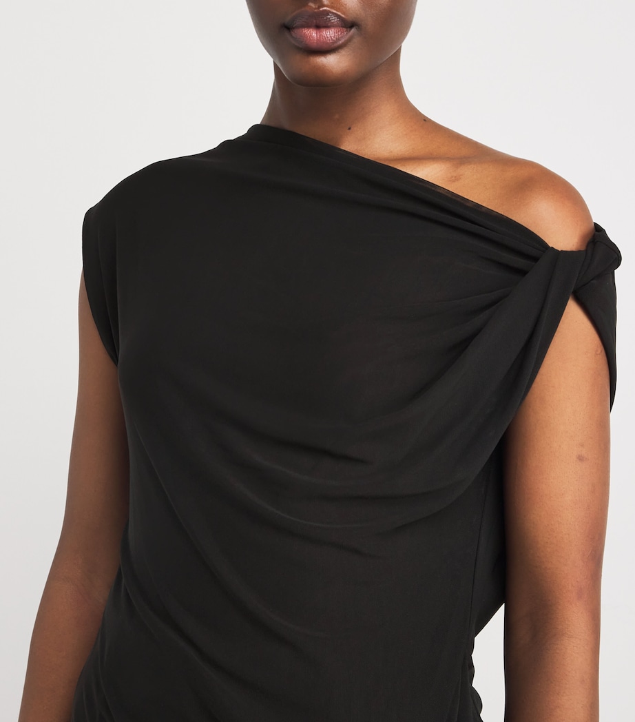 Asymmetric Draped Ando Top DBLK BLACK Image 6