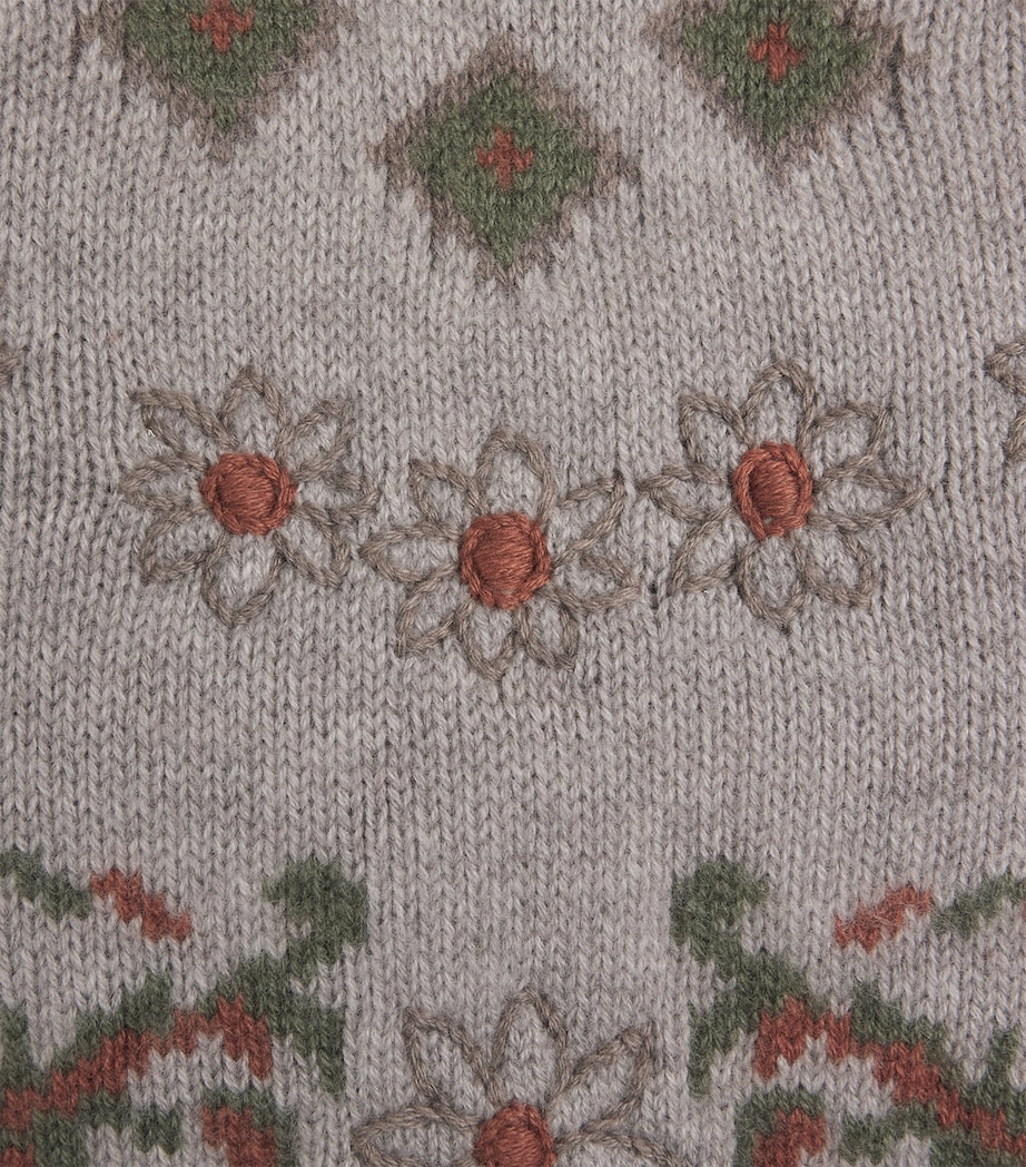 Colombo Womens Kid Cashmere Patterned Sweater Edelweis Image 6