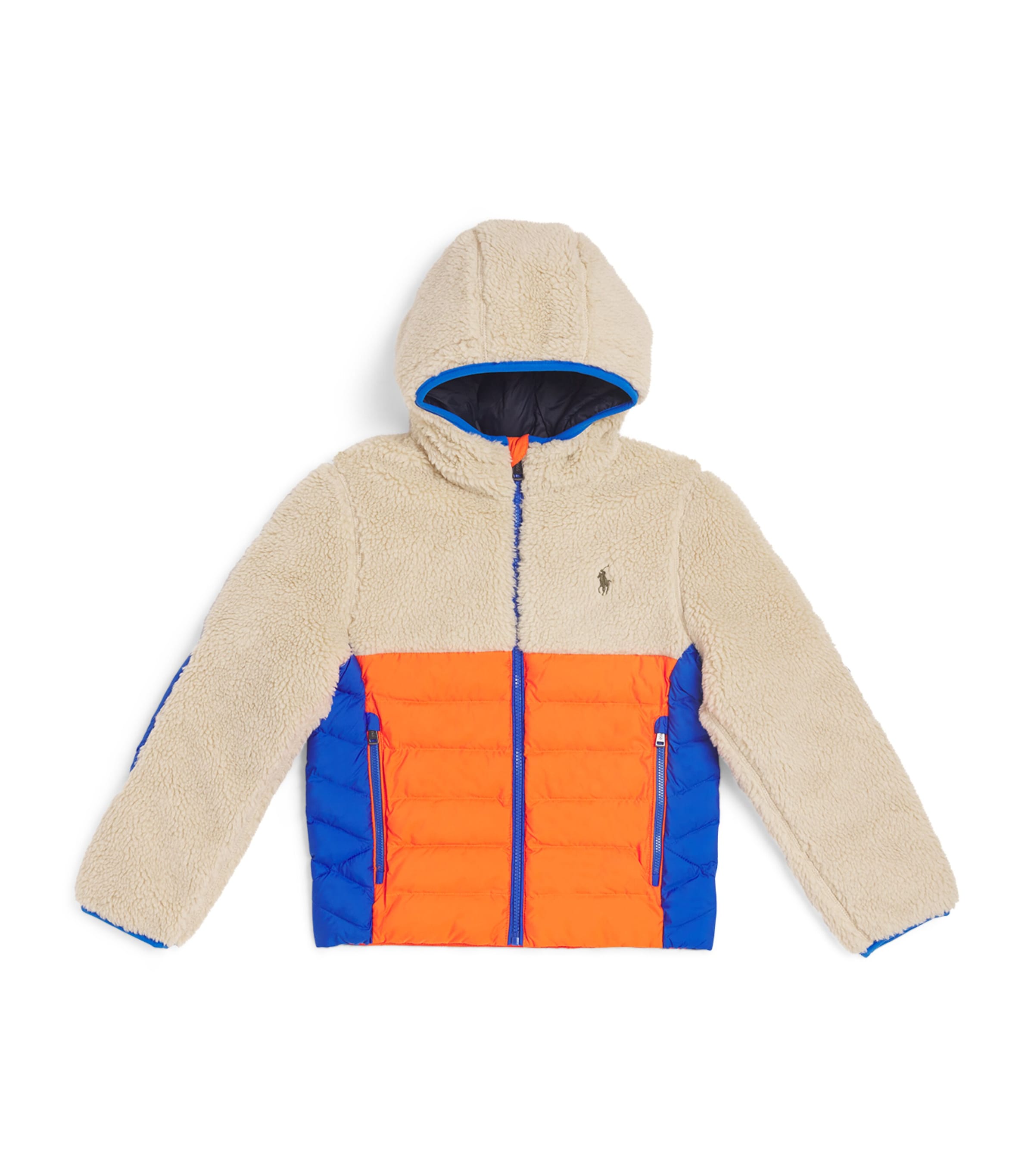 Shop Ralph Lauren Fleece Logo Hooded Jacket In Orange