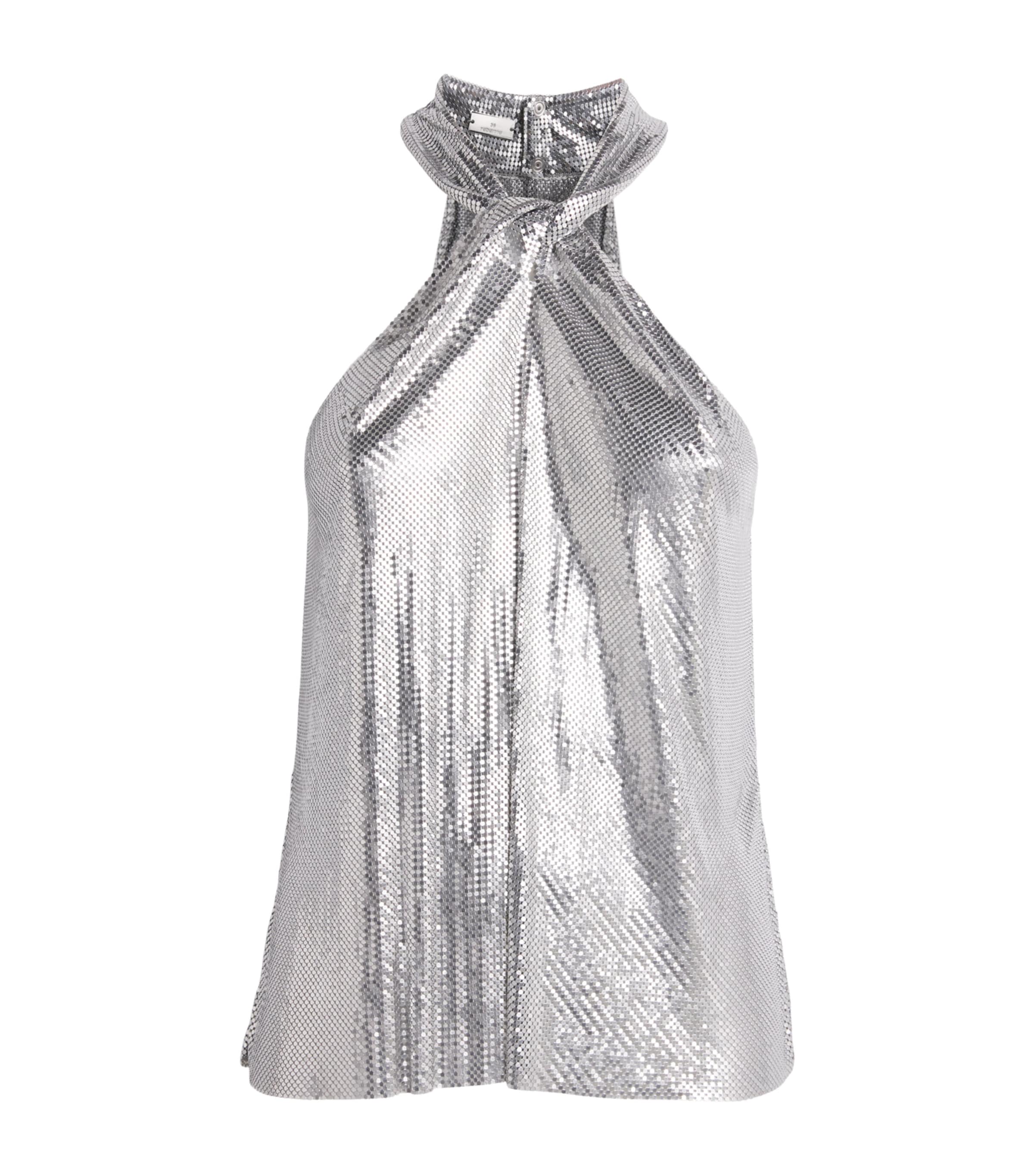 Chainmail Halterneck Top P040 SILVER Image 1