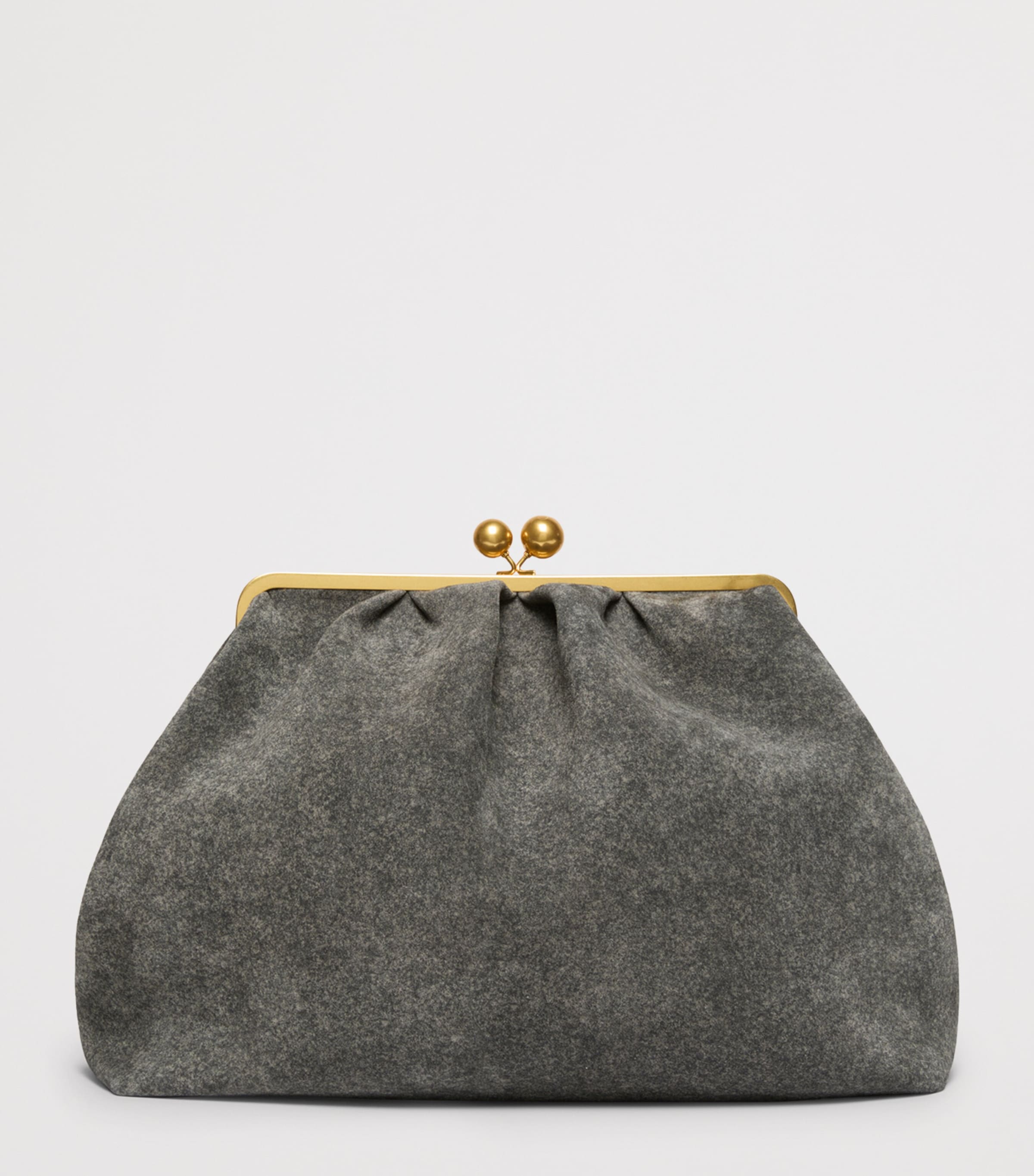 Weekend Max Mara Large Split Calfskin Pasticcino Clutch Bag Dark Grey Image 3