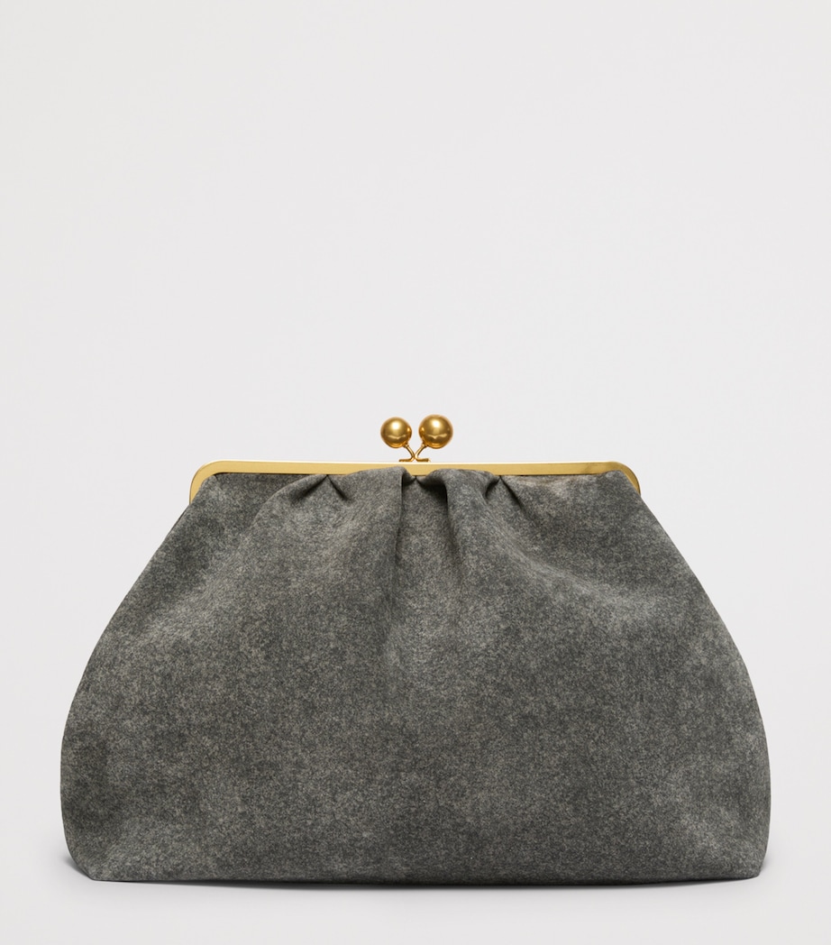 Weekend Max Mara Large Split Calfskin Pasticcino Clutch Bag Dark Grey Image 3
