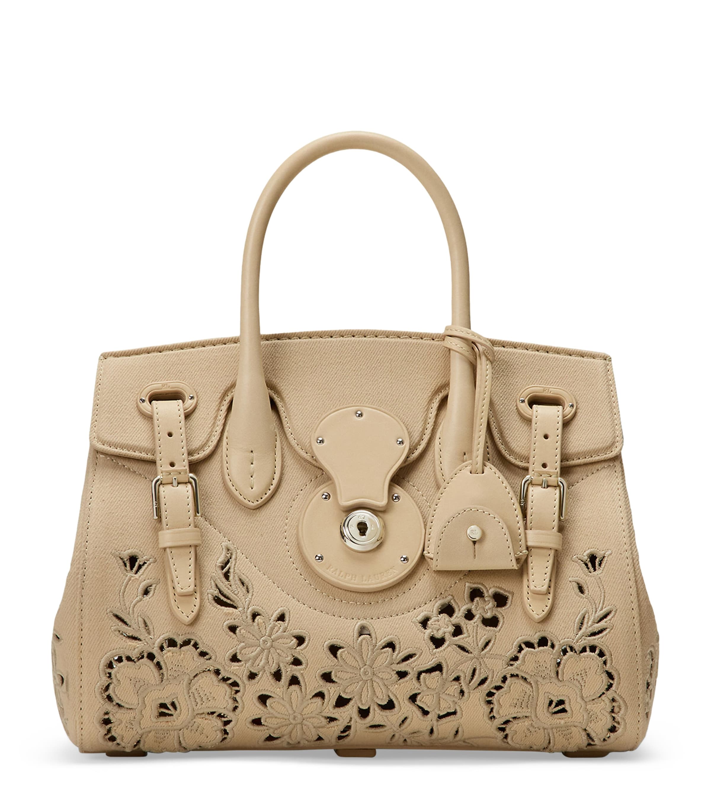 Ralph Lauren Canvas Soft Ricky 27 Top-handle Bag In Beige