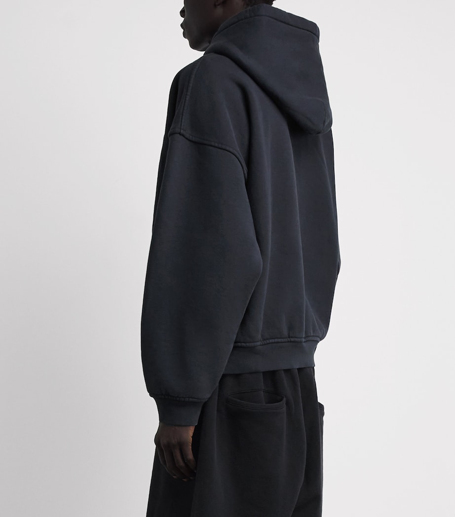 Rhude Mens Cotton Graphic Hoodie Vintage Blk/ylw Image 5