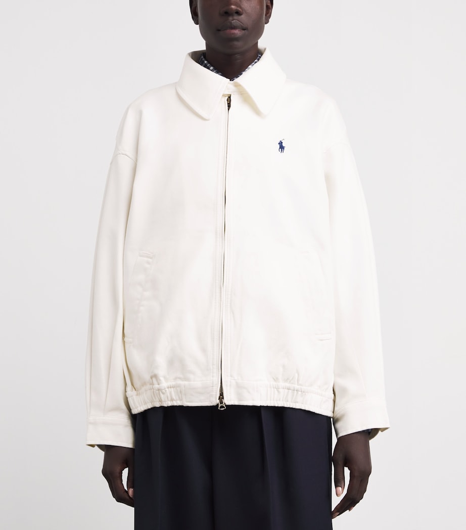 Twill Polo Pony Bomber Jacket TROPHY CREAM Image 3
