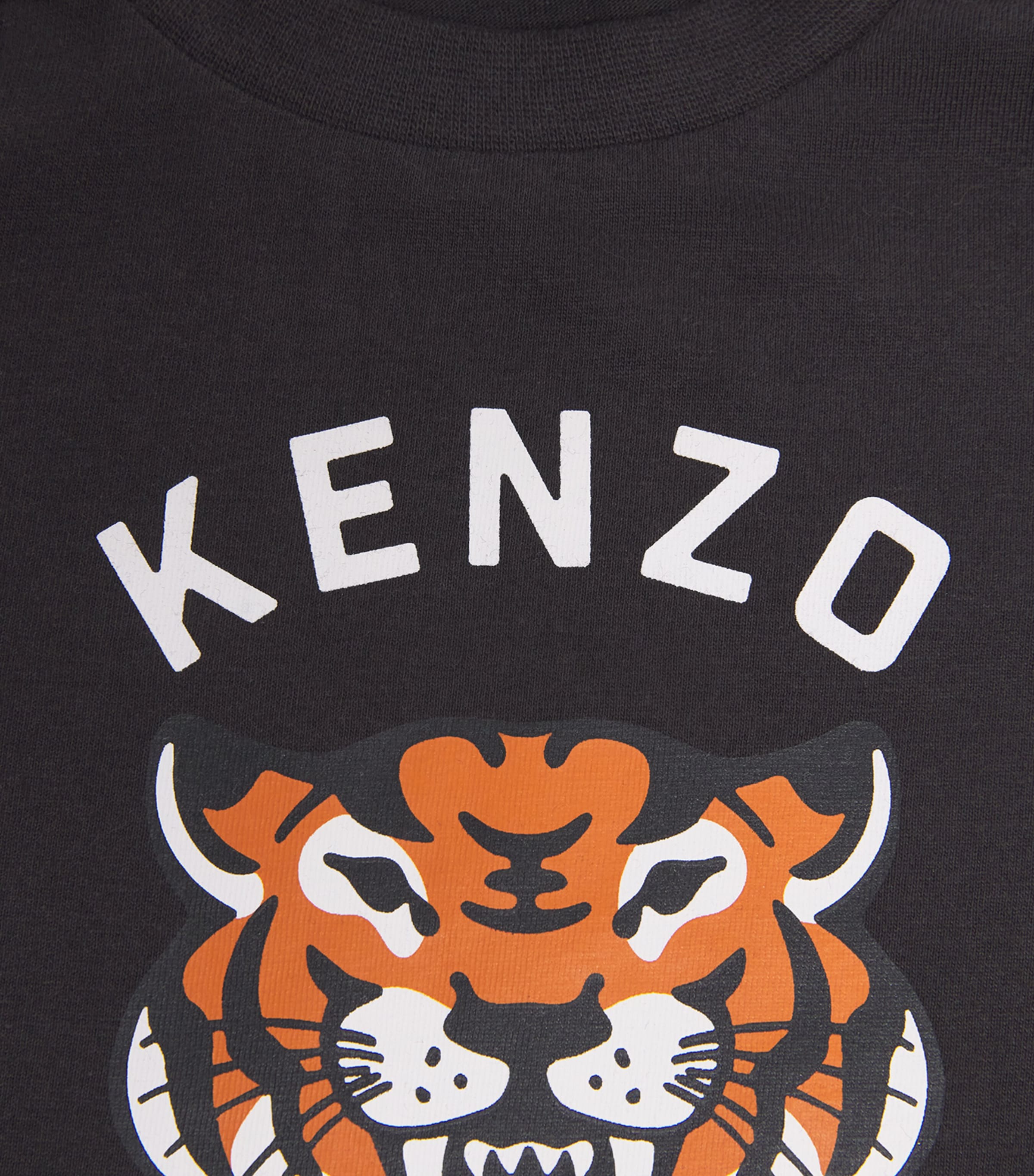 Kenzo Kids Cotton Tiger T-Shirt (6 Months-4 Years) Light Grey Image 3