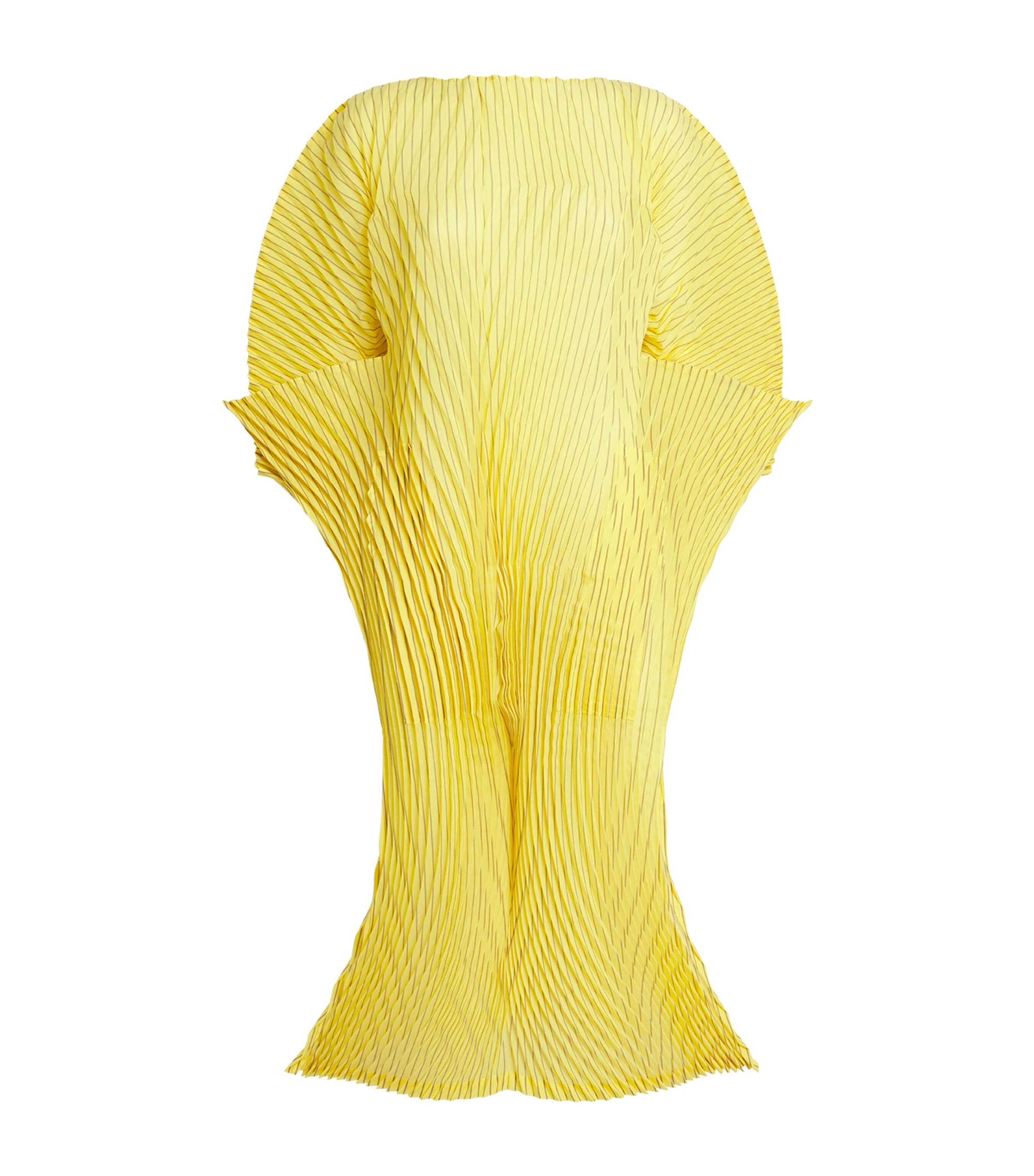 Machine Pleats Stripe Dress YELLOW-HUED Image 1