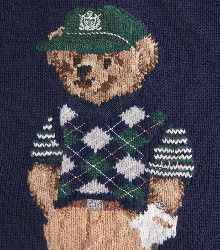 Cotton-Blend Polo Bear Sweater REFINED NAVY Image 5