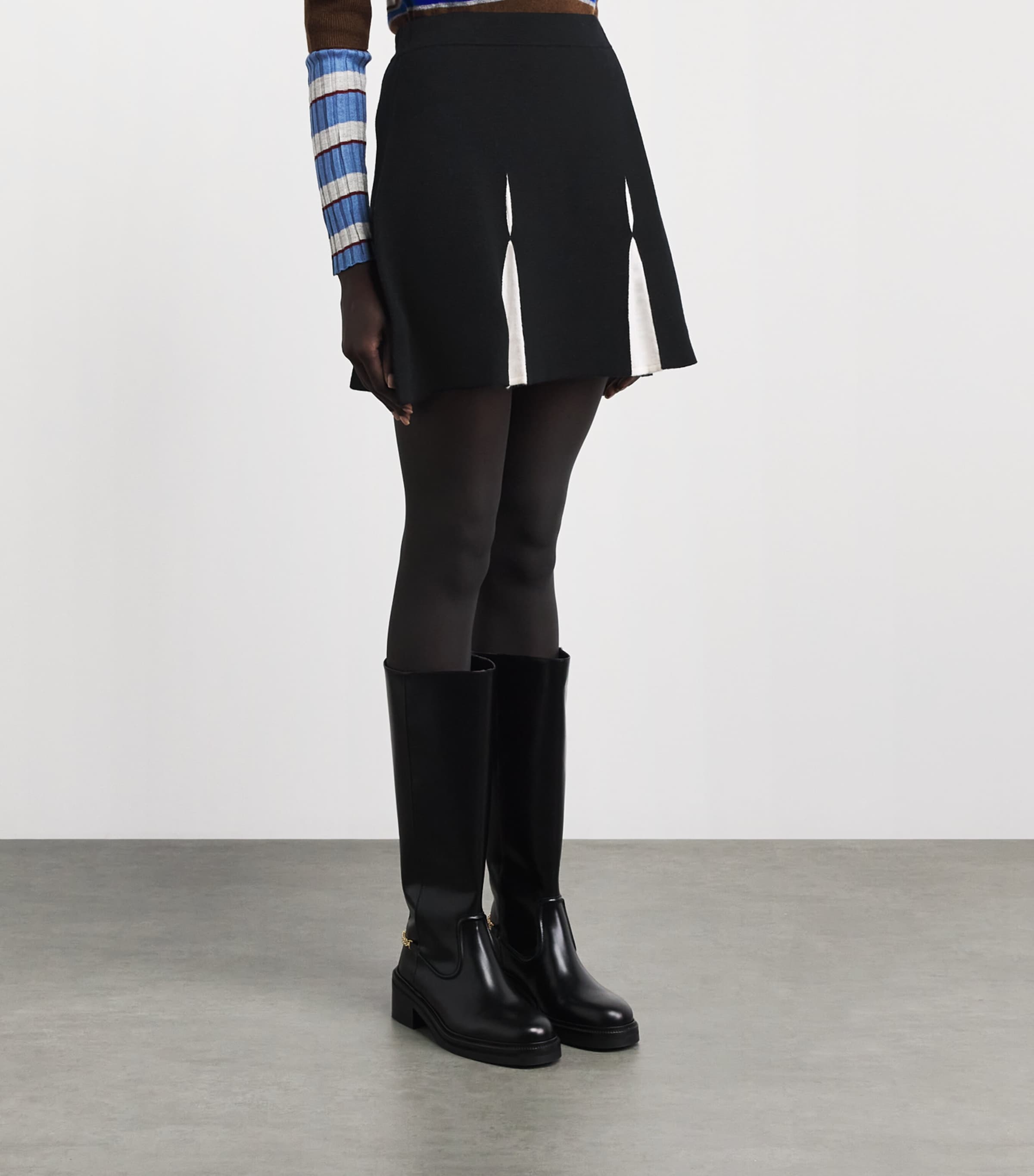 Claudie Pierlot Womens Wool-Cotton Knit Mini Skirt Dual Color Image 4