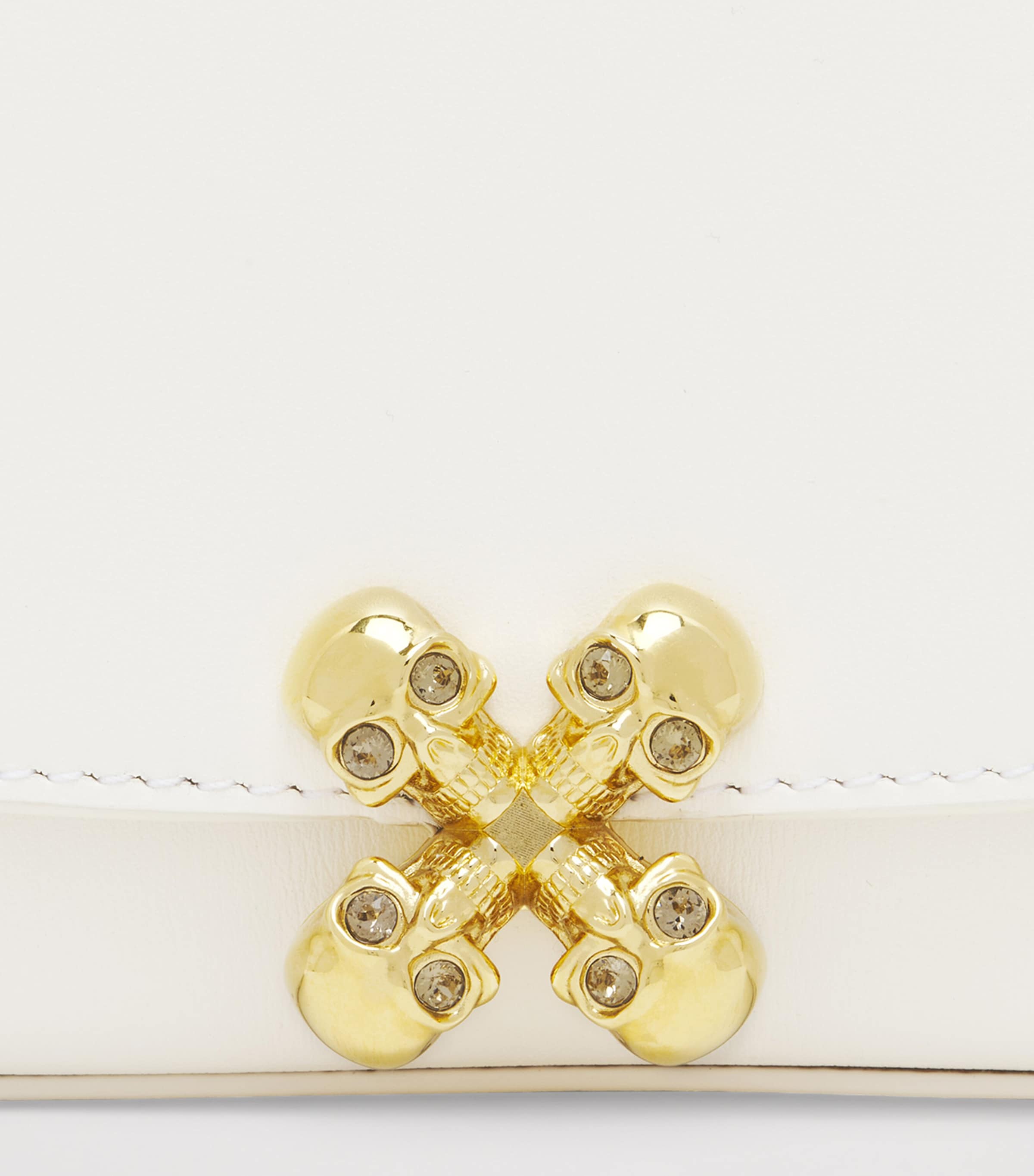 McQueen Leather Skull Flower Shoulder Bag | Harrods US