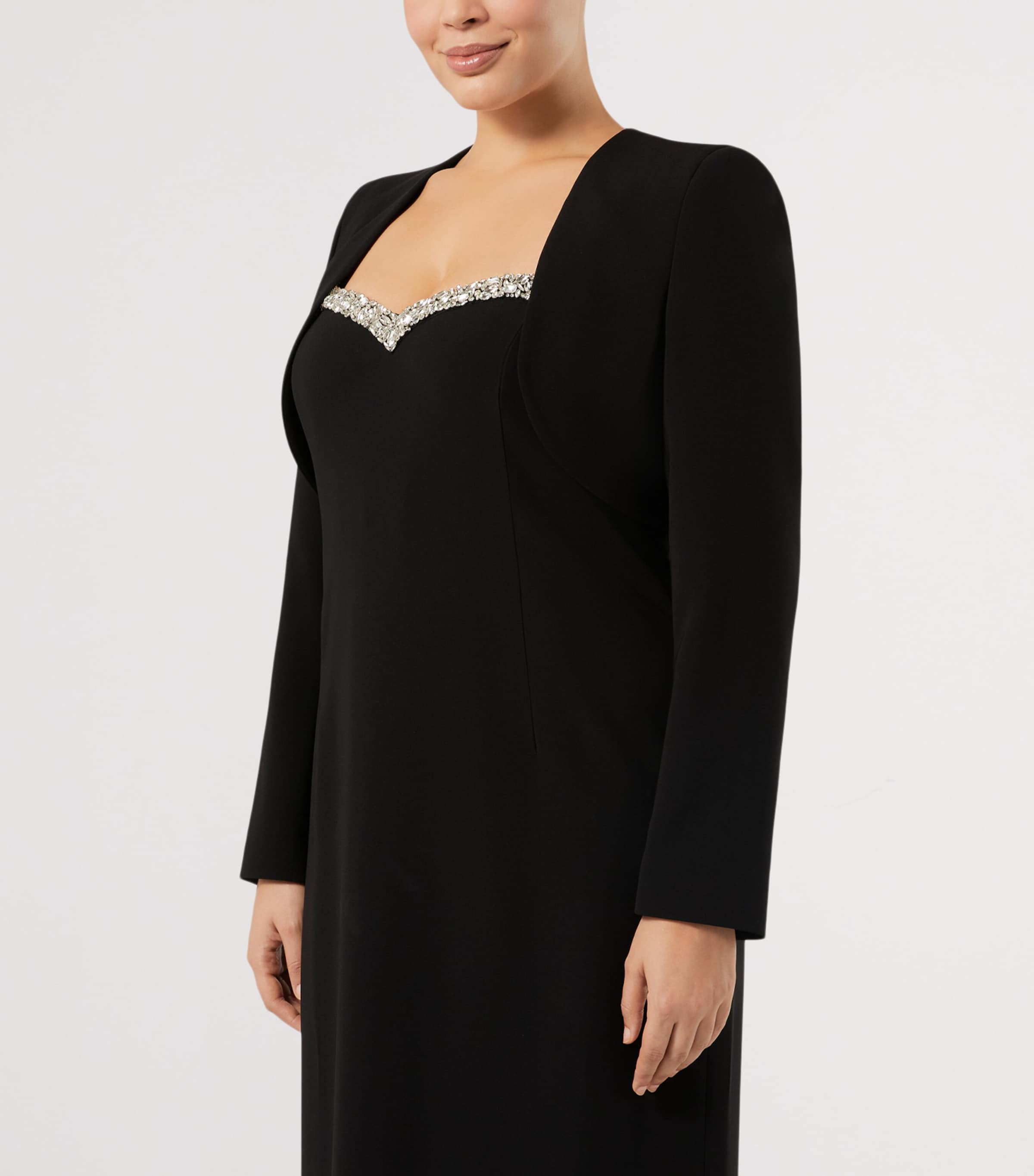 Marina Rinaldi Womens Cropped Bolero Jacket Black Image 3