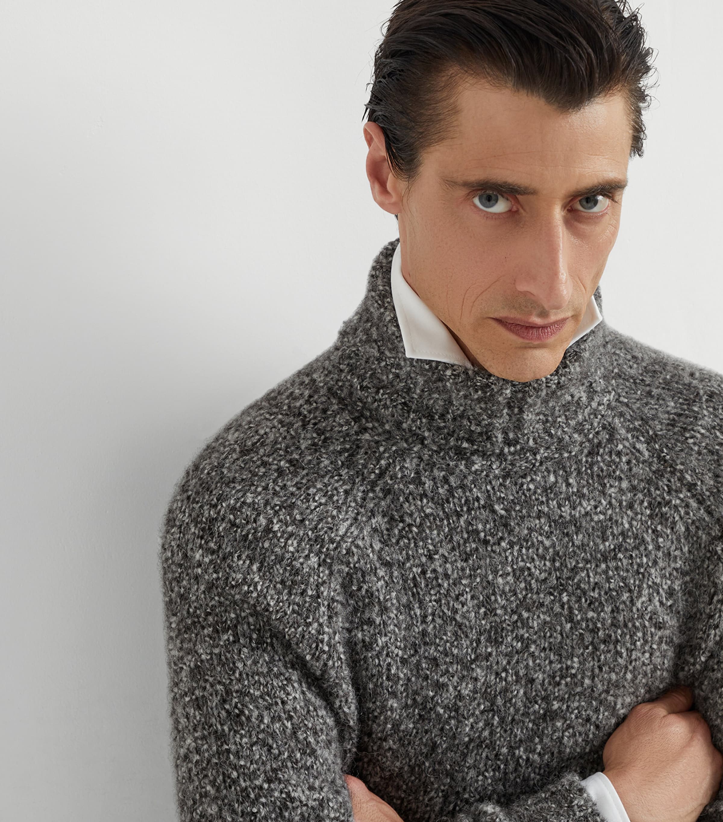 Wool-Cashmere Cable Knit Sweatshirt C074 Image 5