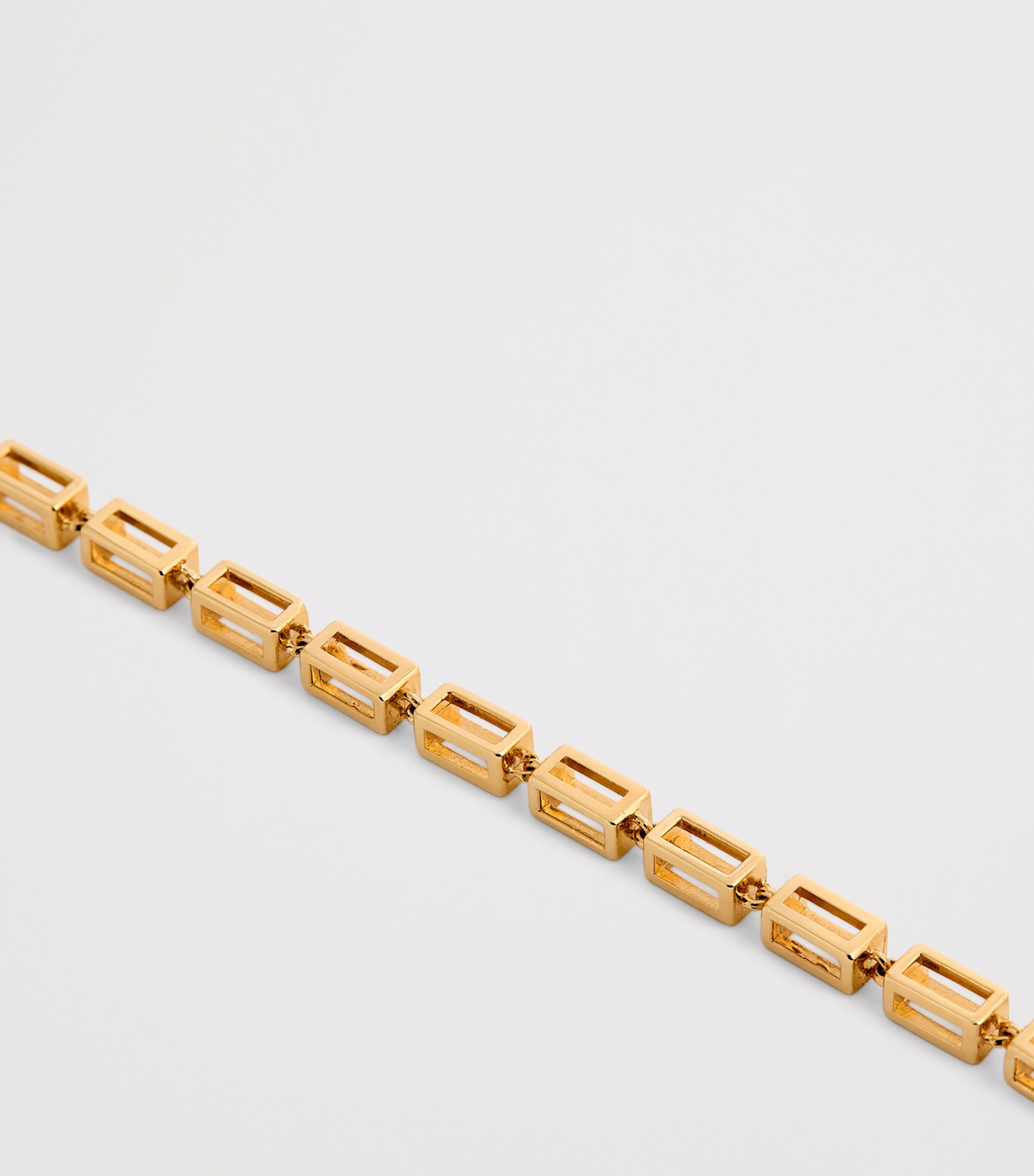 Large Yellow Gold Block-Chain Bracelet 18K YG Image 3