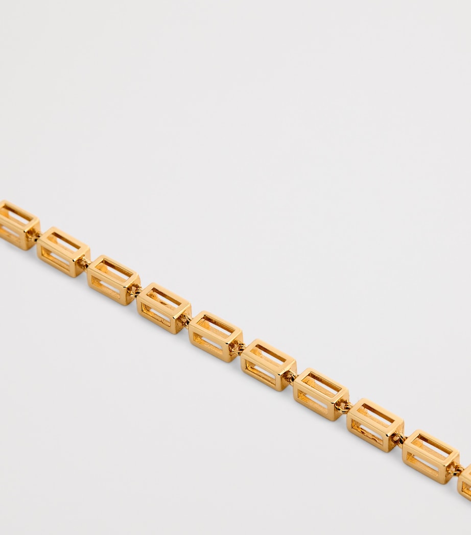 Large Yellow Gold Block-Chain Bracelet 18K YG Image 3
