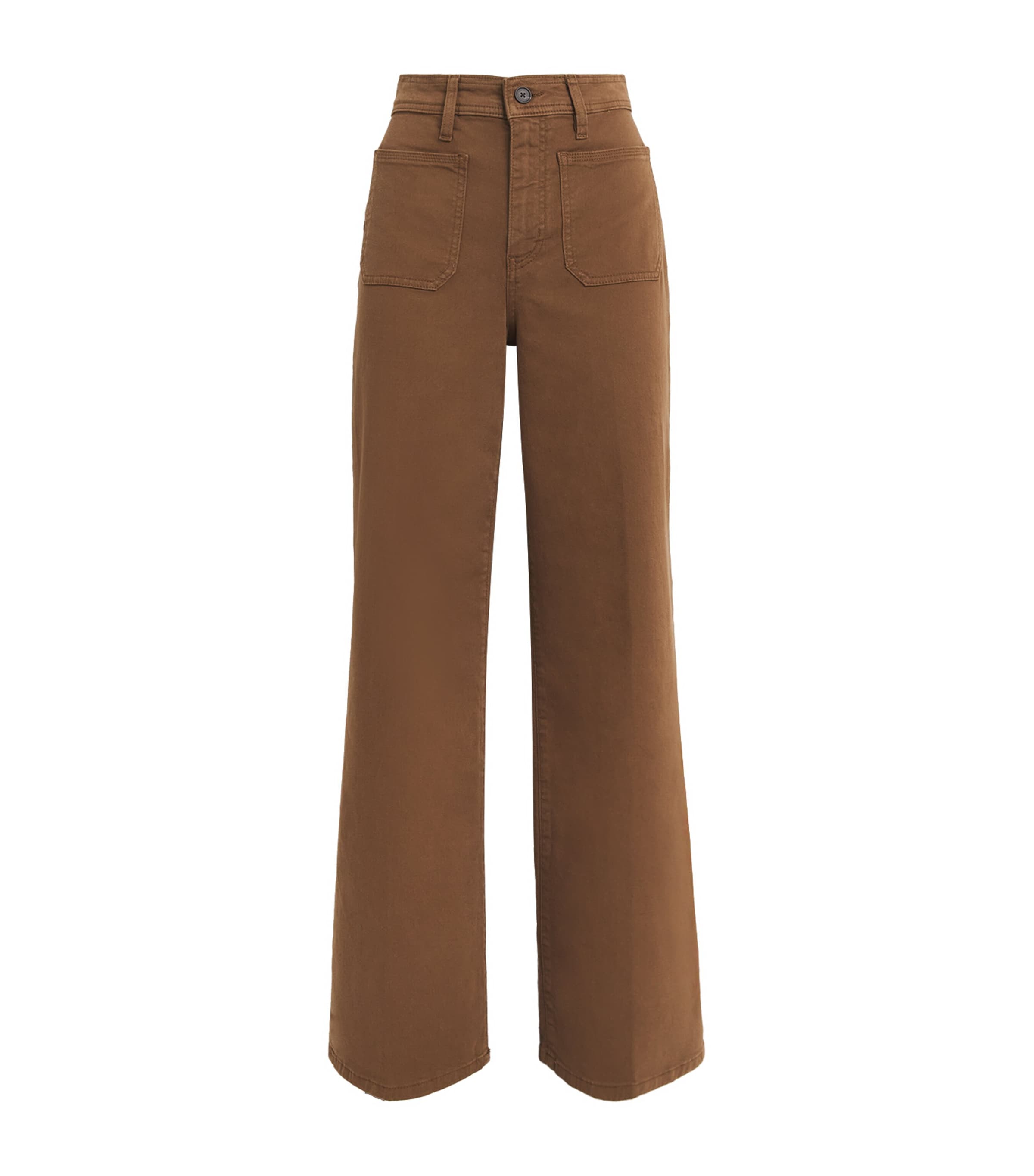 FRAME Womens Cotton-Blend Harbour Palazzo Trousers Ledger Image 1