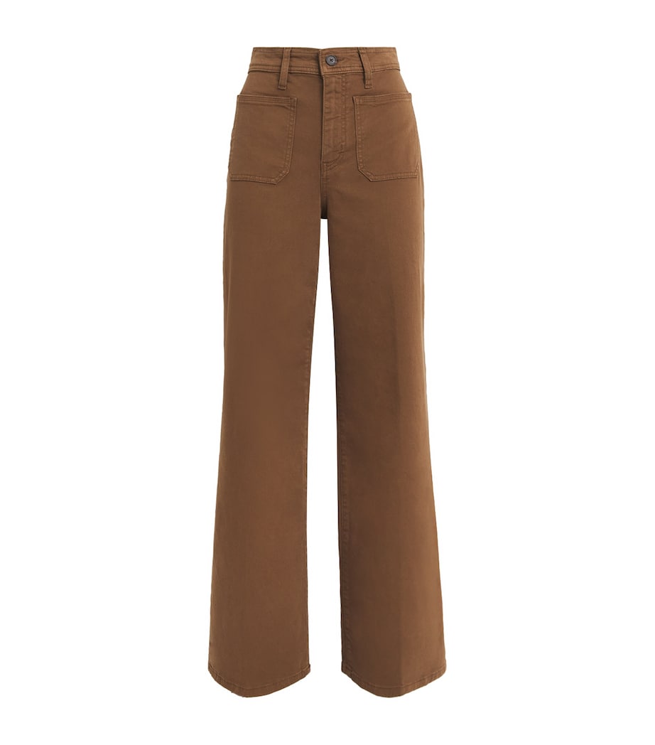 FRAME Womens Cotton-Blend Harbour Palazzo Trousers Ledger Image 1