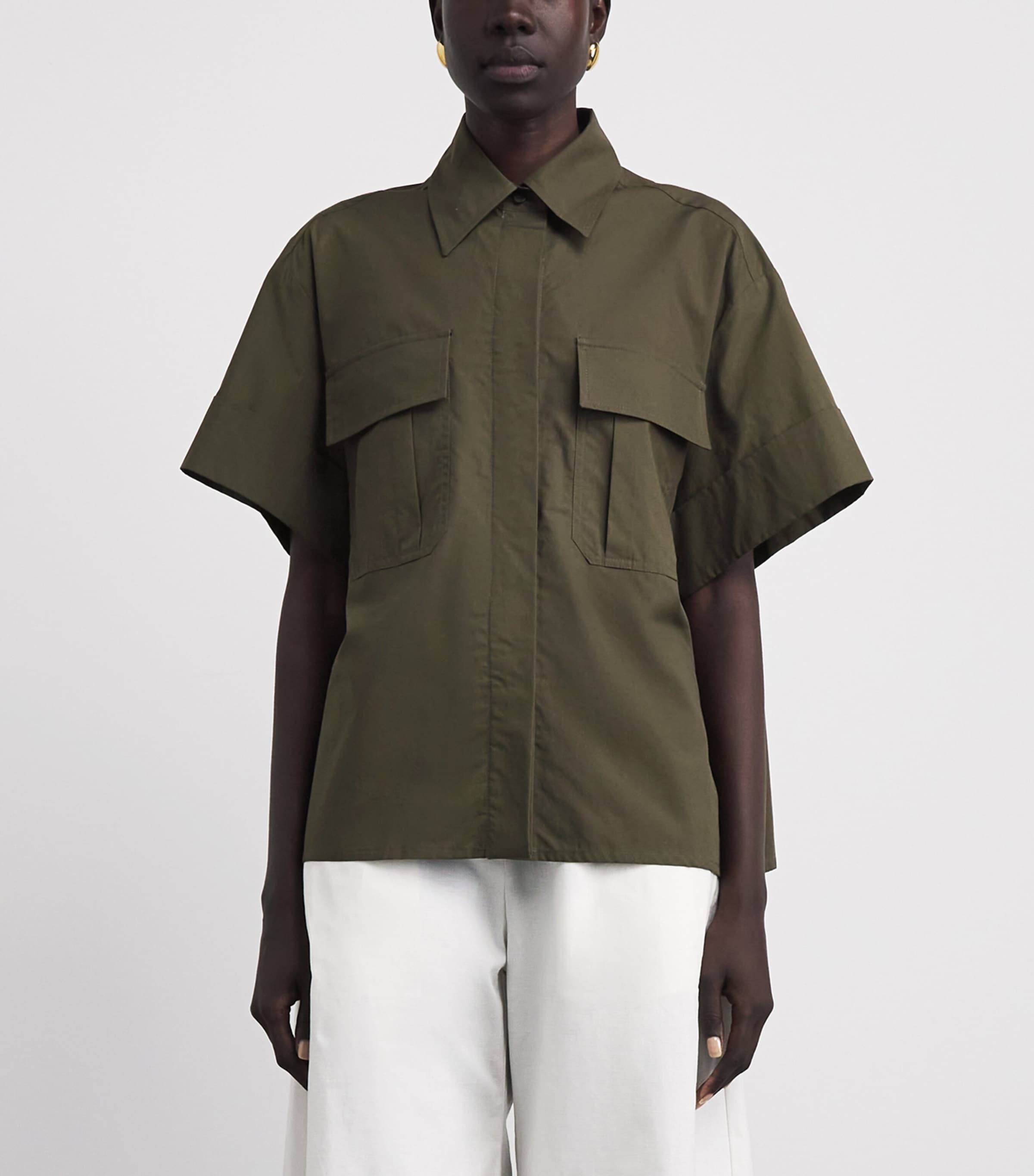 Joseph Womens Cotton Poplin Justo Shirt Palm Leaf Image 4