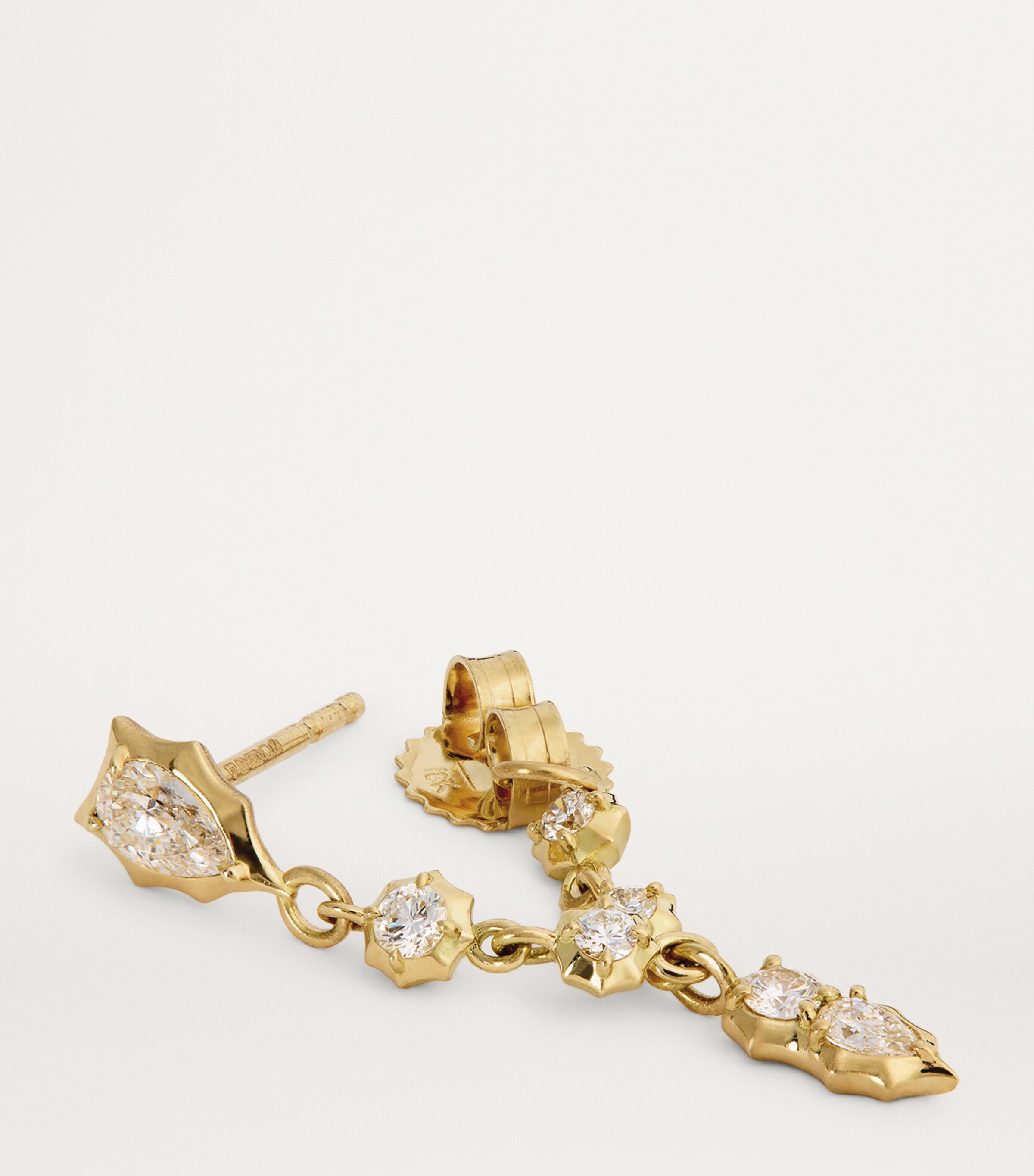 Jade Trau Yellow Gold and Diamond Posey Loop Earrings Yellow Gold Image 6