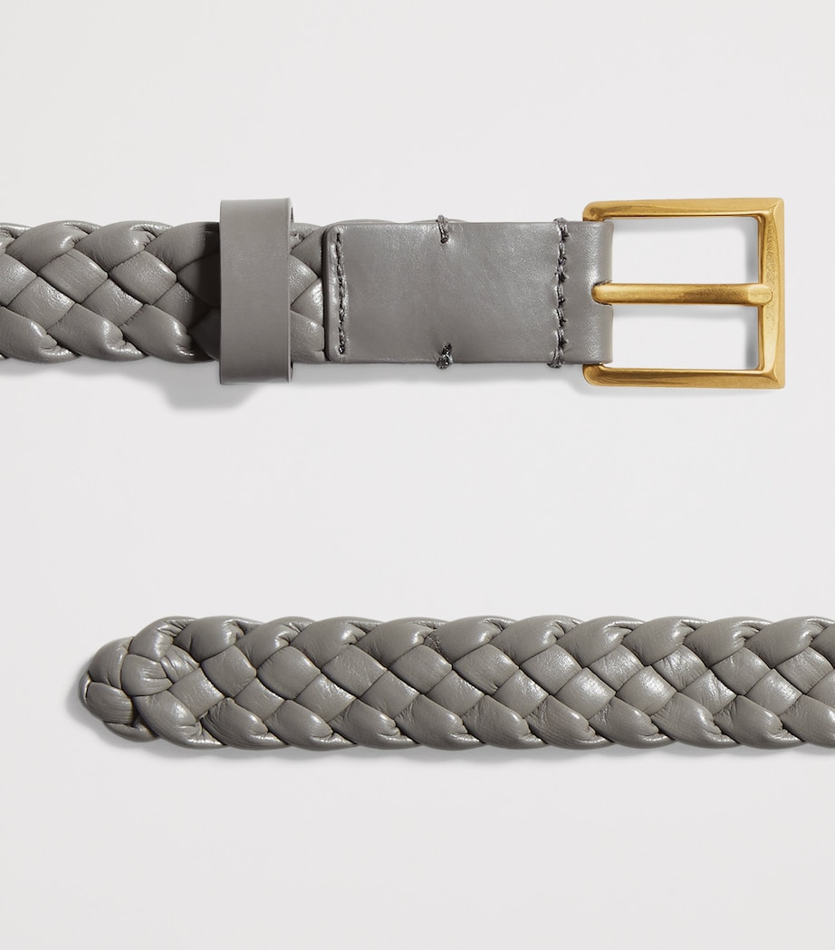 Bottega Veneta Leather Intreccio Solo Belt Image 4