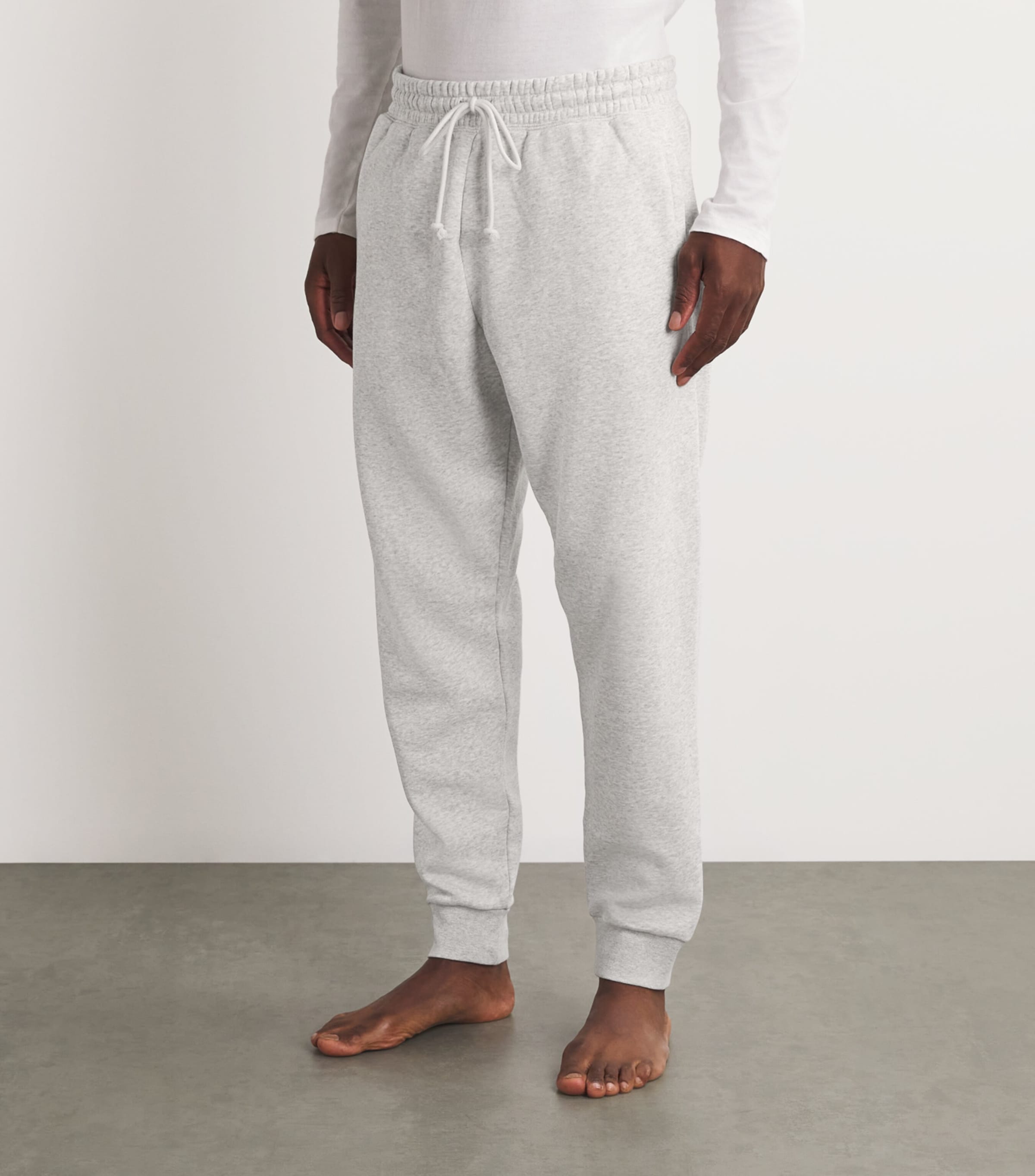 Fleece Lounge Tapered Sweatpants LIGHT HEATHER GREY Image 3