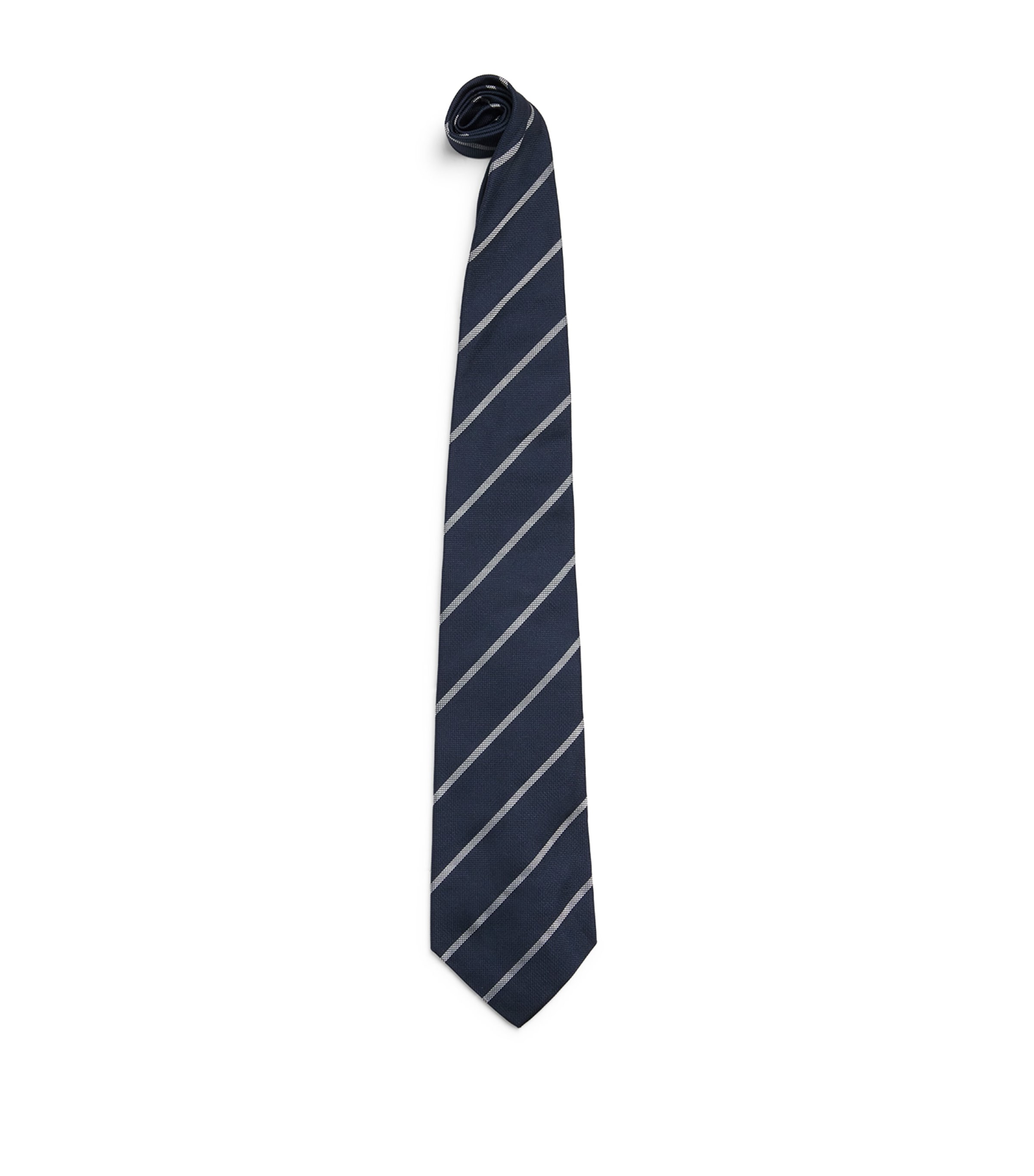 Ralph Lauren Purple Label Mulberry Silk Stripe Tie Navy/silver Image 1