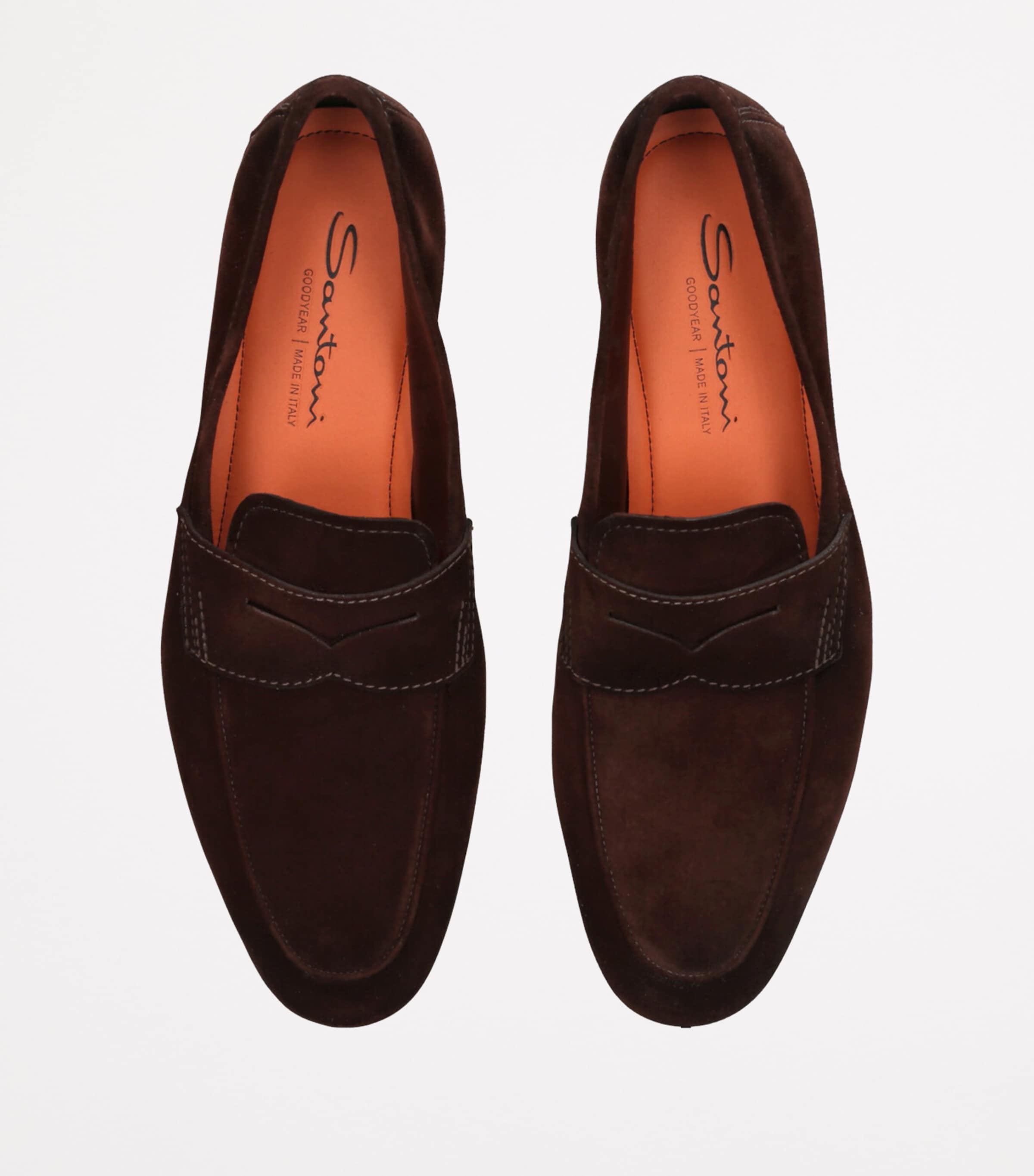 Santoni Suede Carlo Penny Loafers | Harrods US