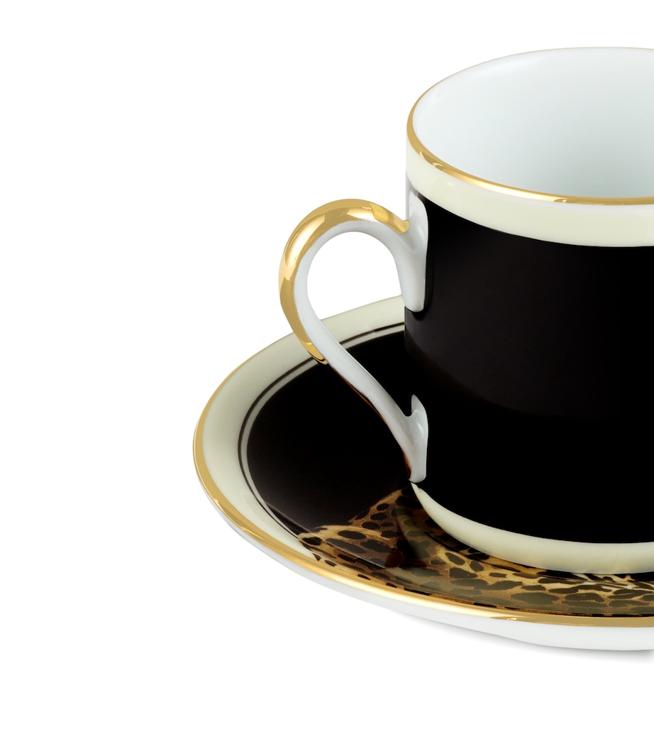 Porcelain Leopard Espresso Cup and Saucer UL005 LEOPARDO F DO Image 3