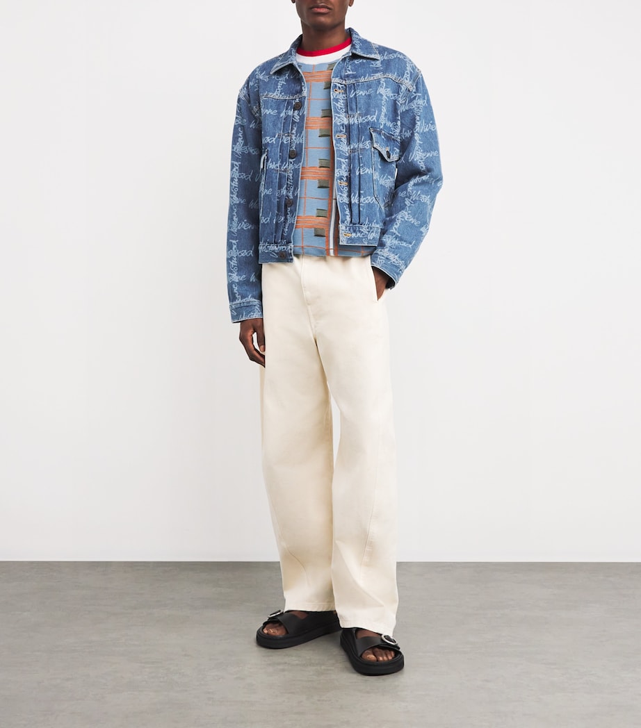 Denim All-Over Script Print Jacket K306-VW GRID/BLUE Image 2