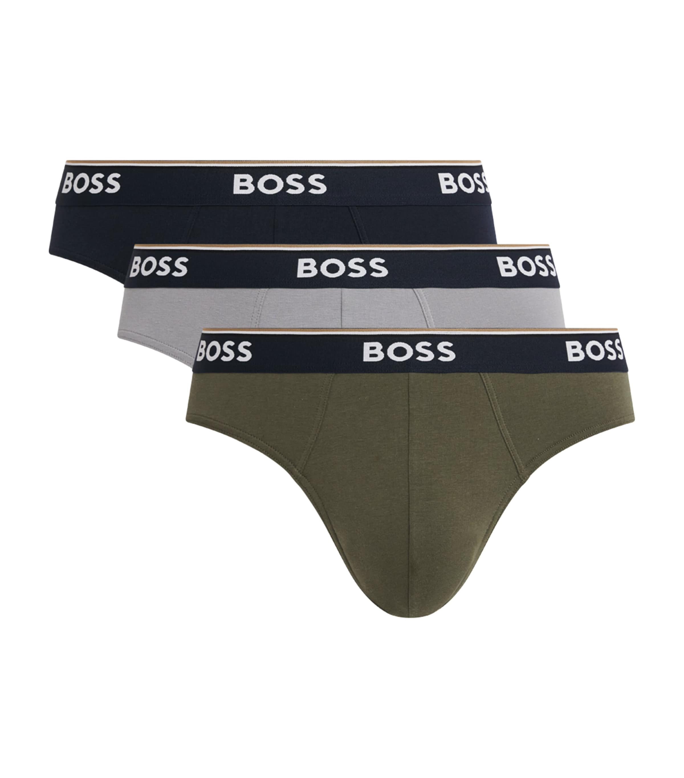 Hugo Boss Boss Stretch-cotton Power Briefs In Blue