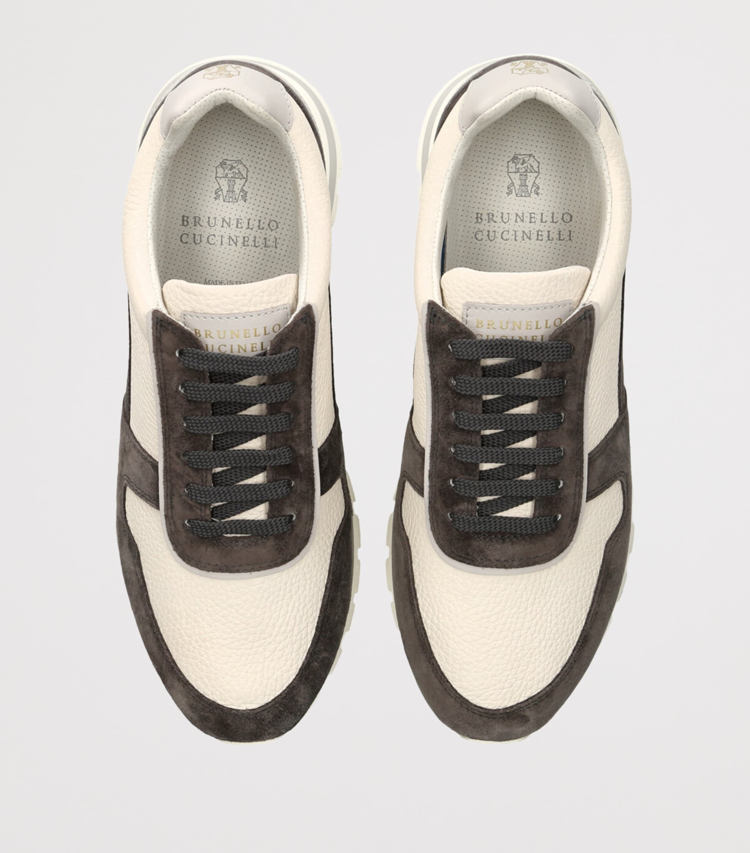 Suede-Calfskin Runners Sneakers WHITE/OTH Image 4
