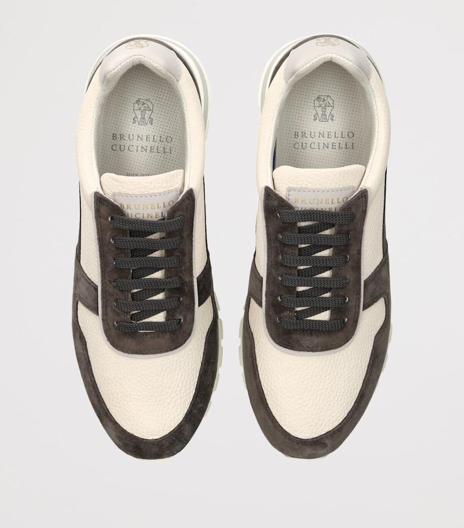 Suede-Calfskin Runners Sneakers WHITE/OTH Image 4