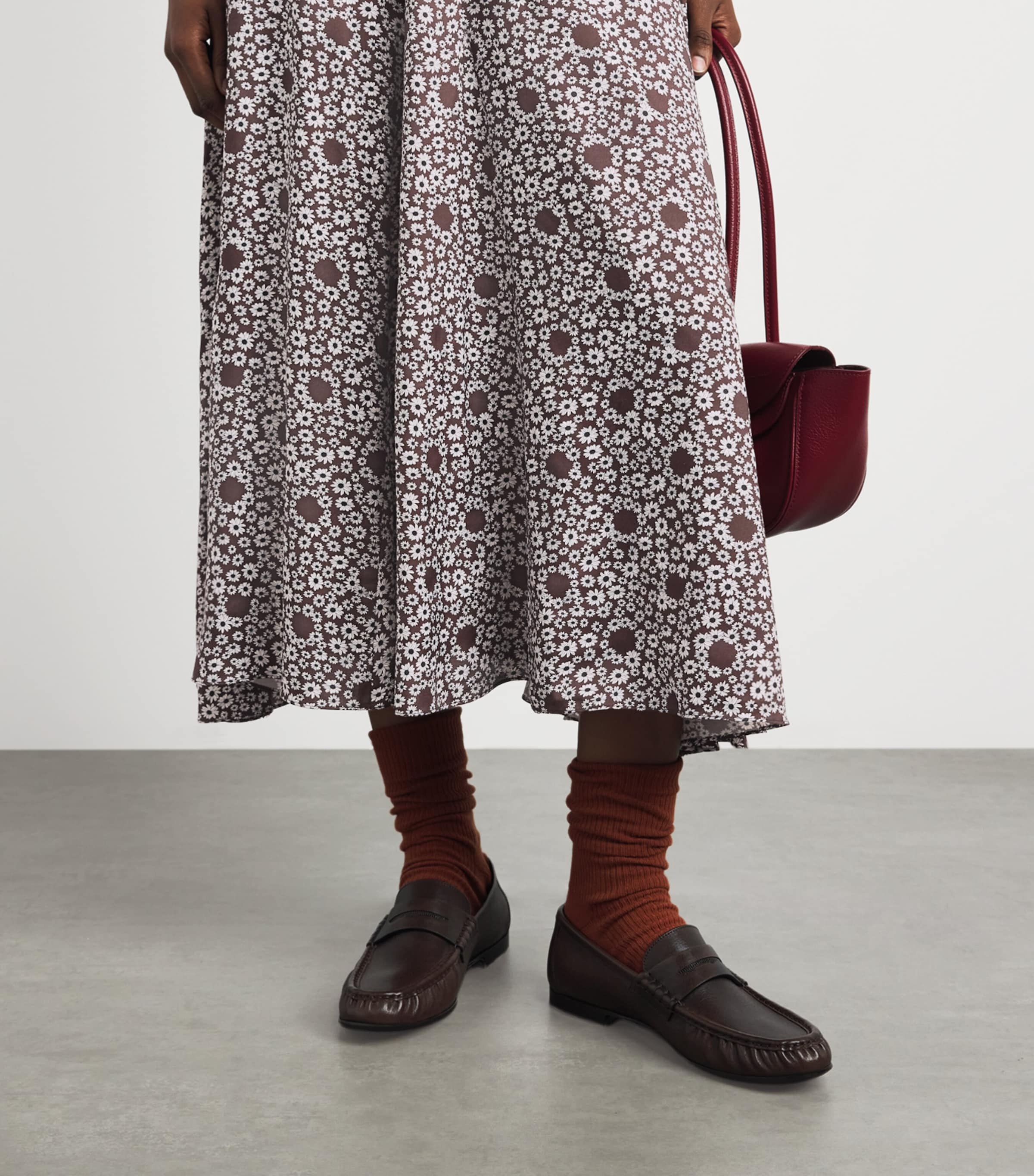 Sandro Paris Womens Printed Maxi Dress Brown Image 5