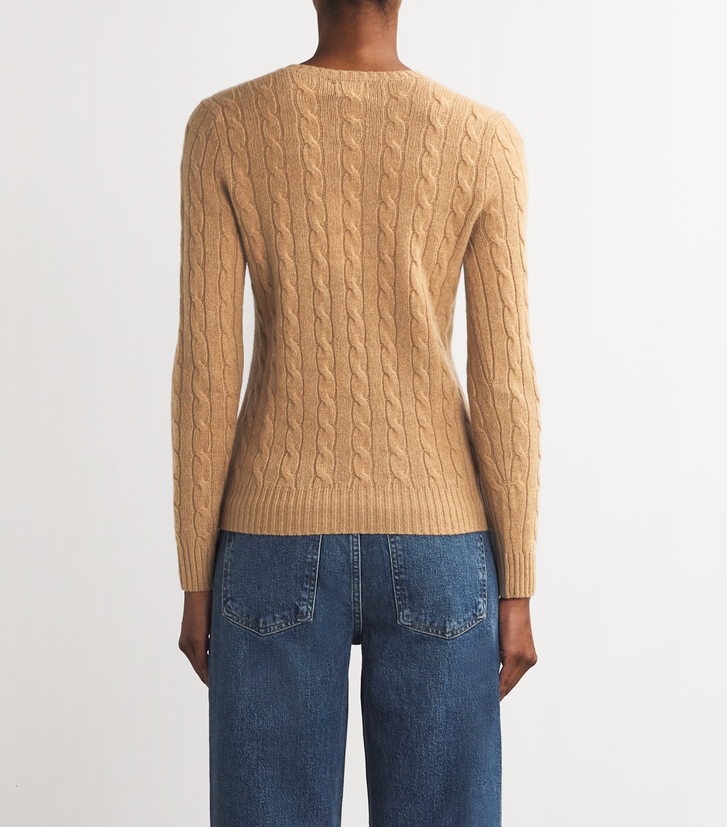 Polo Ralph Lauren Womens Wool-Cashmere Julianna Sweater Cllctn Camel Melange Image 4