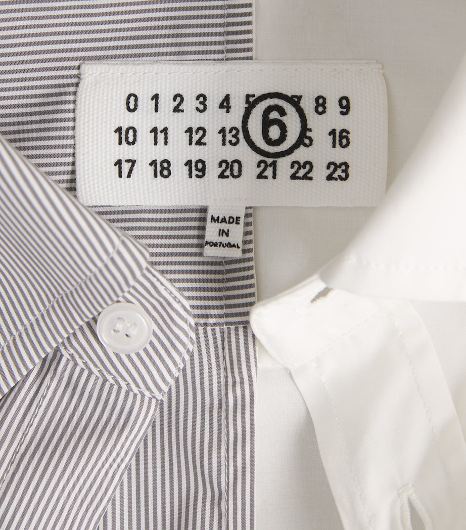 MM6 Maison Margiela Mens Oversized Stripe Numeric Shirt Off White/grey Image 6
