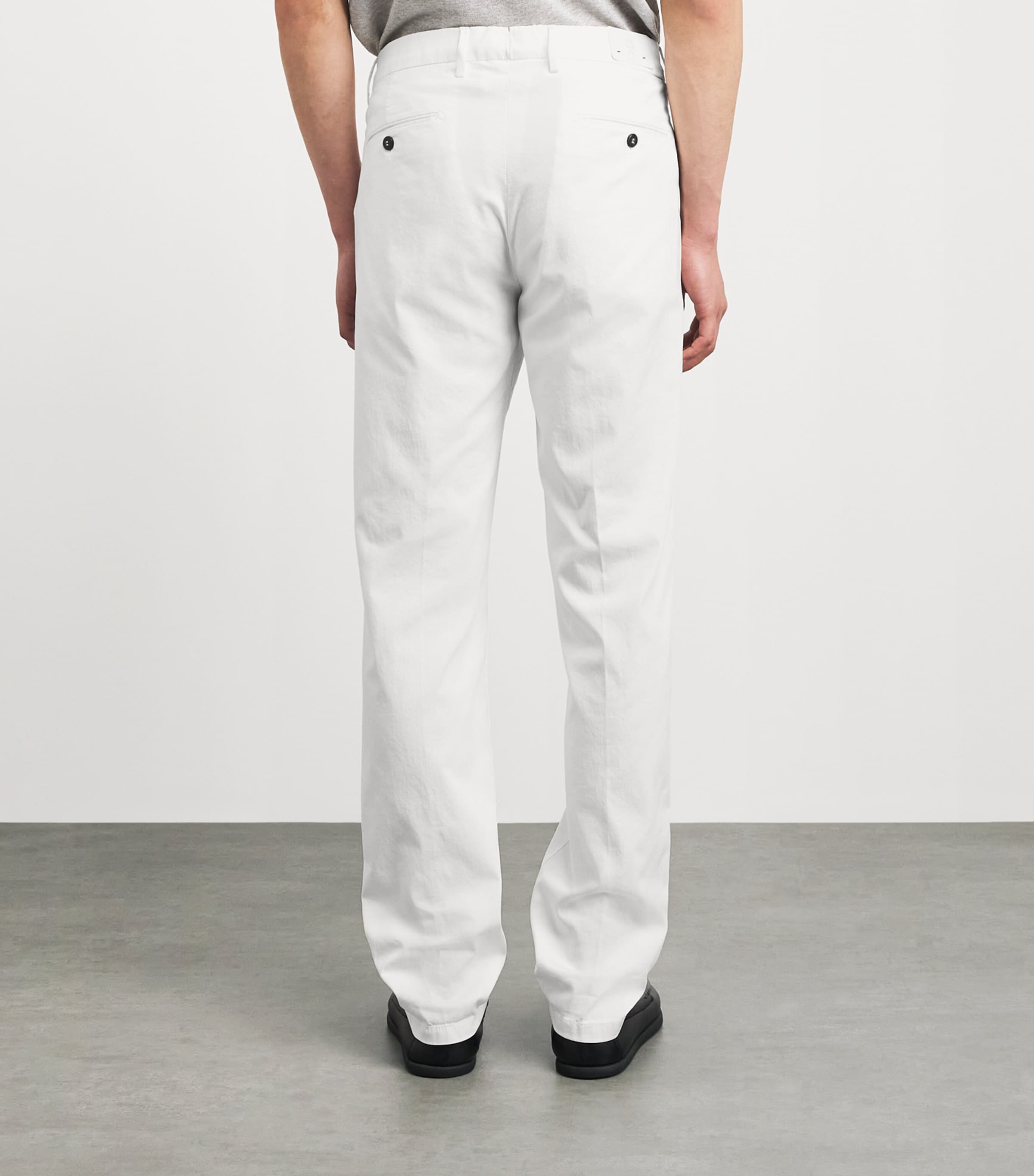 Eleventy Mens Cotton-Silk Chinos Bianco Image 5