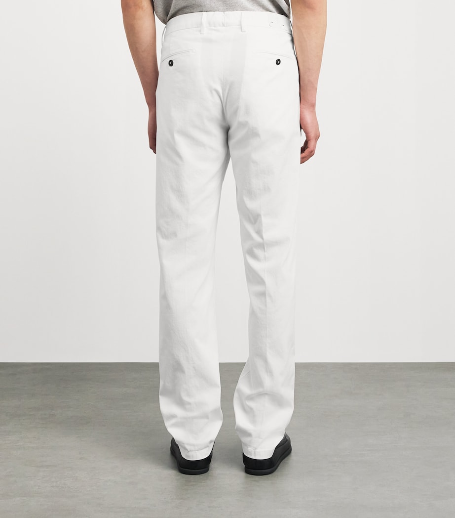 Eleventy Mens Cotton-Silk Chinos Bianco Image 5