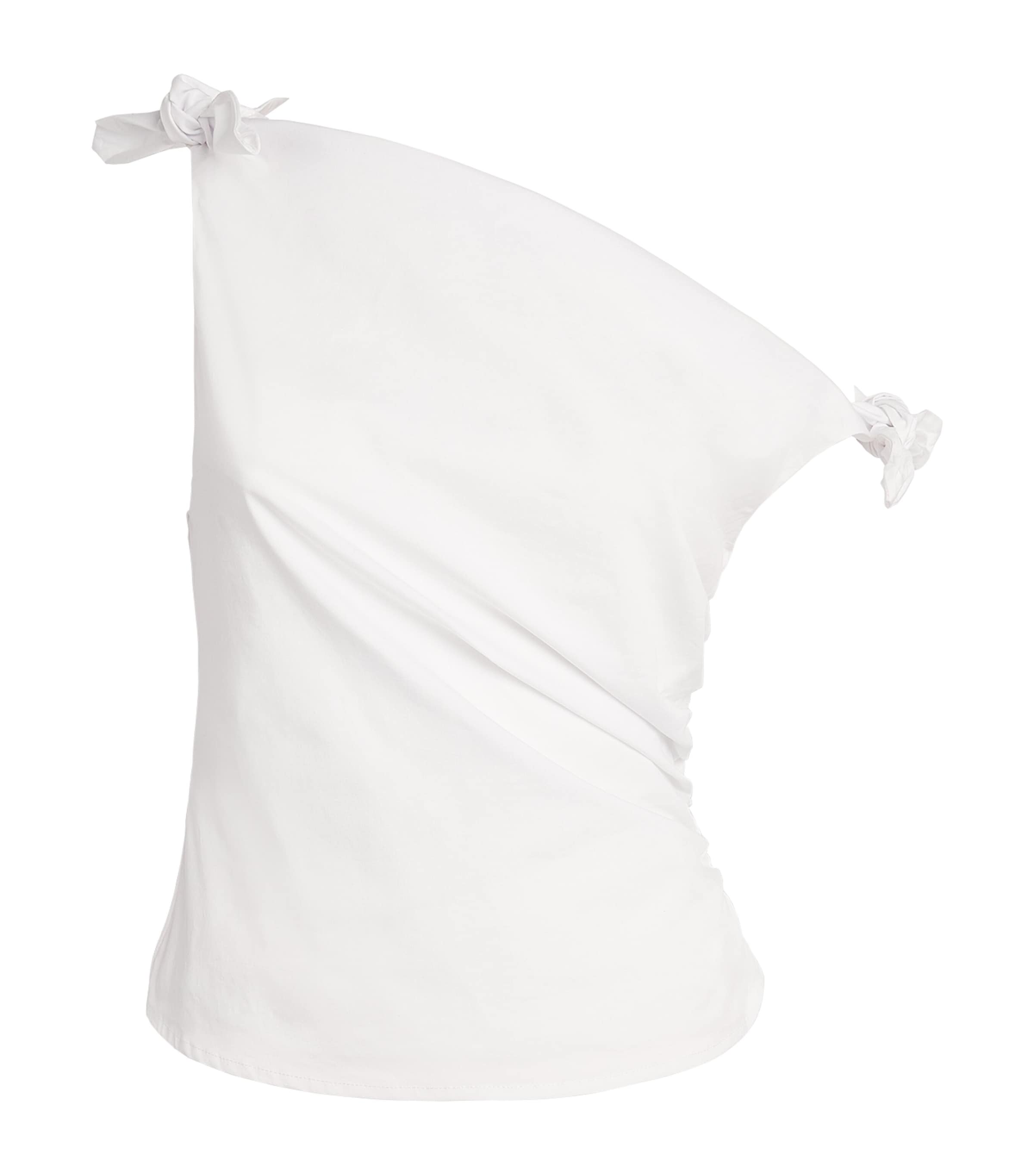 STAUD Womens Bellaria Asymmetric Top Wht White Image 1