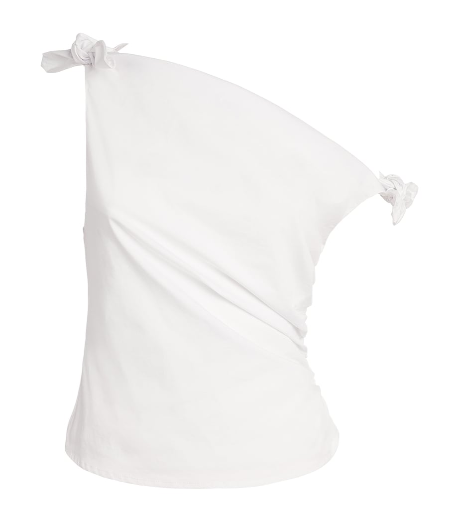 STAUD Womens Bellaria Asymmetric Top Wht White Image 1