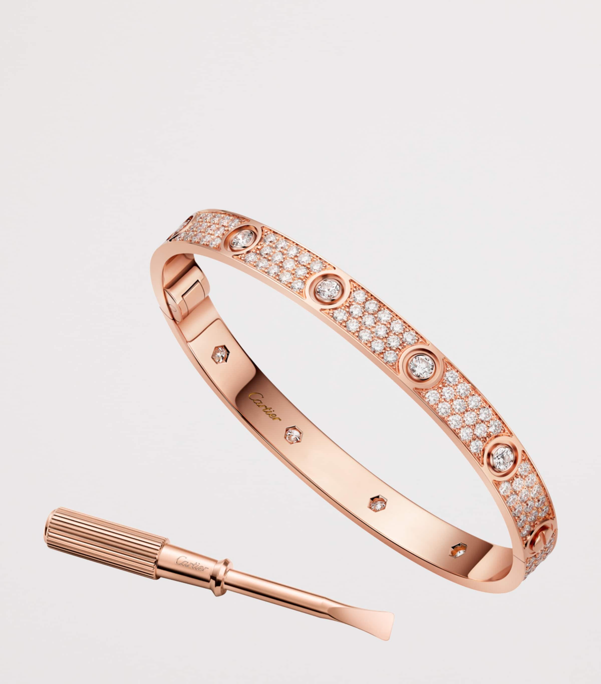 LOVE Rose Gold and Diamond Bracelet ROSE GOLD Image 2