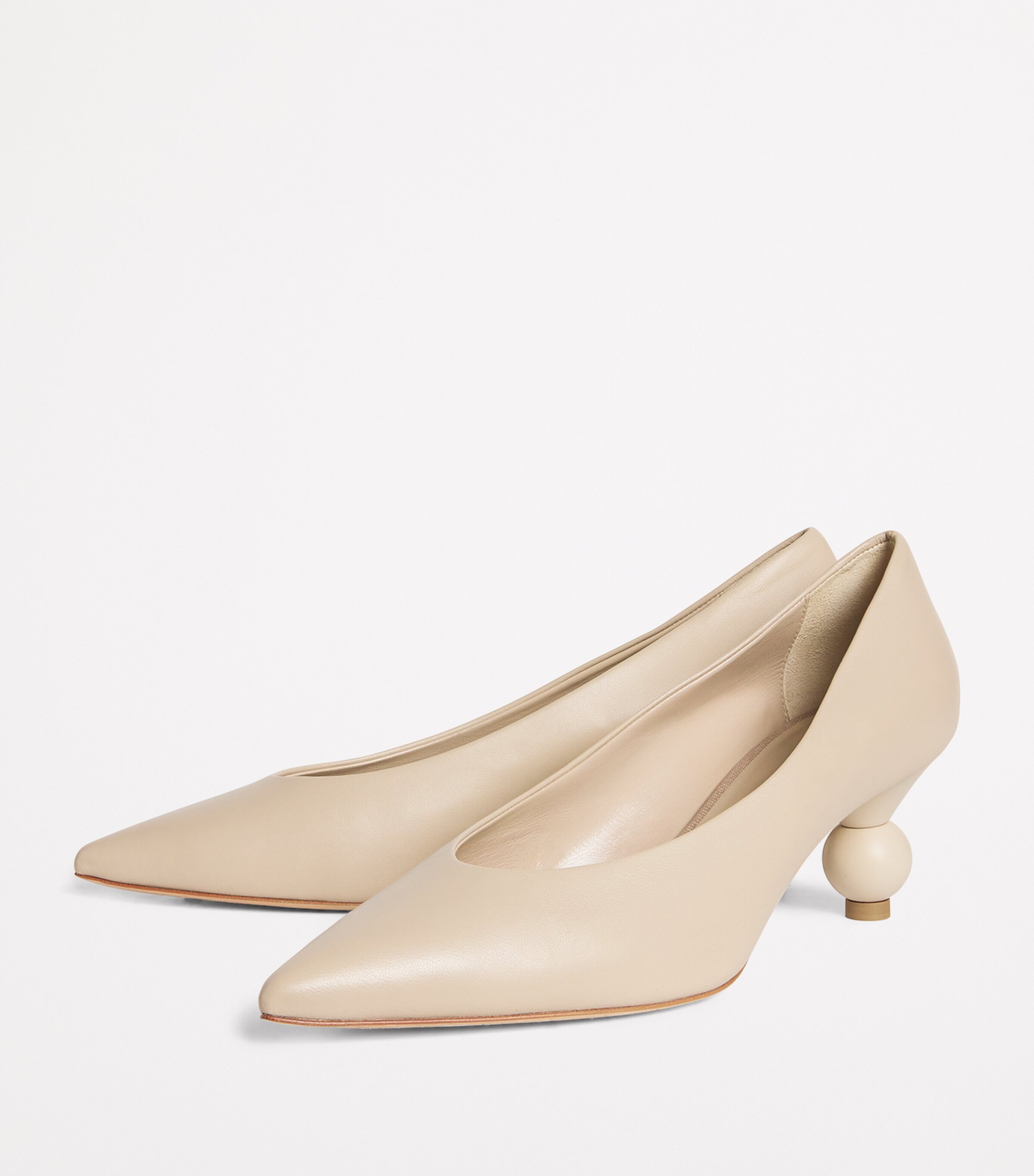 Weekend Max Mara Leather Renza Pumps 55 Sand Image 3